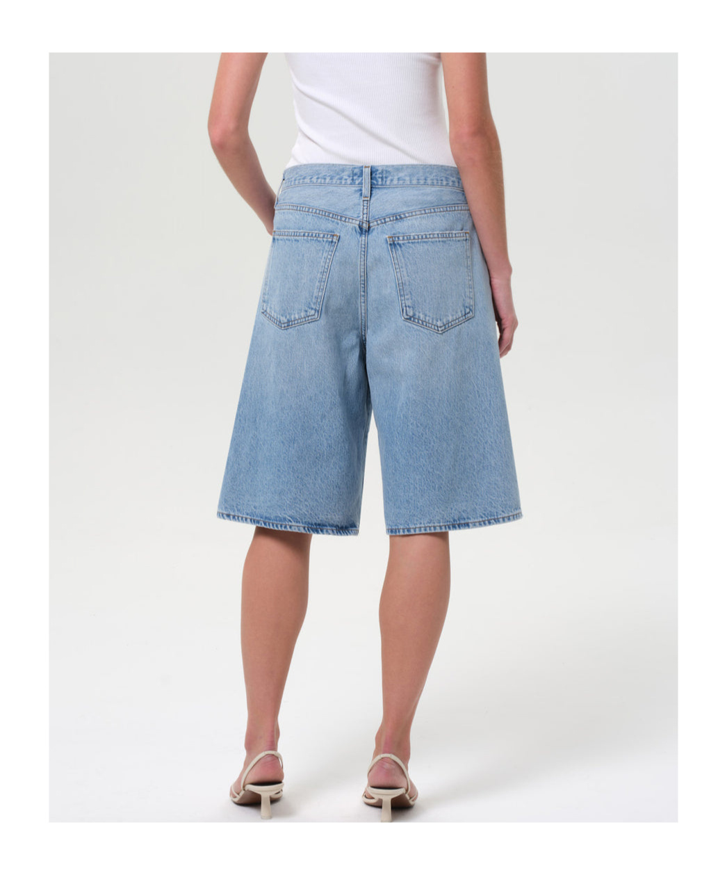 Agolde Light Blue Baggy V-short Bermuda Shorts
