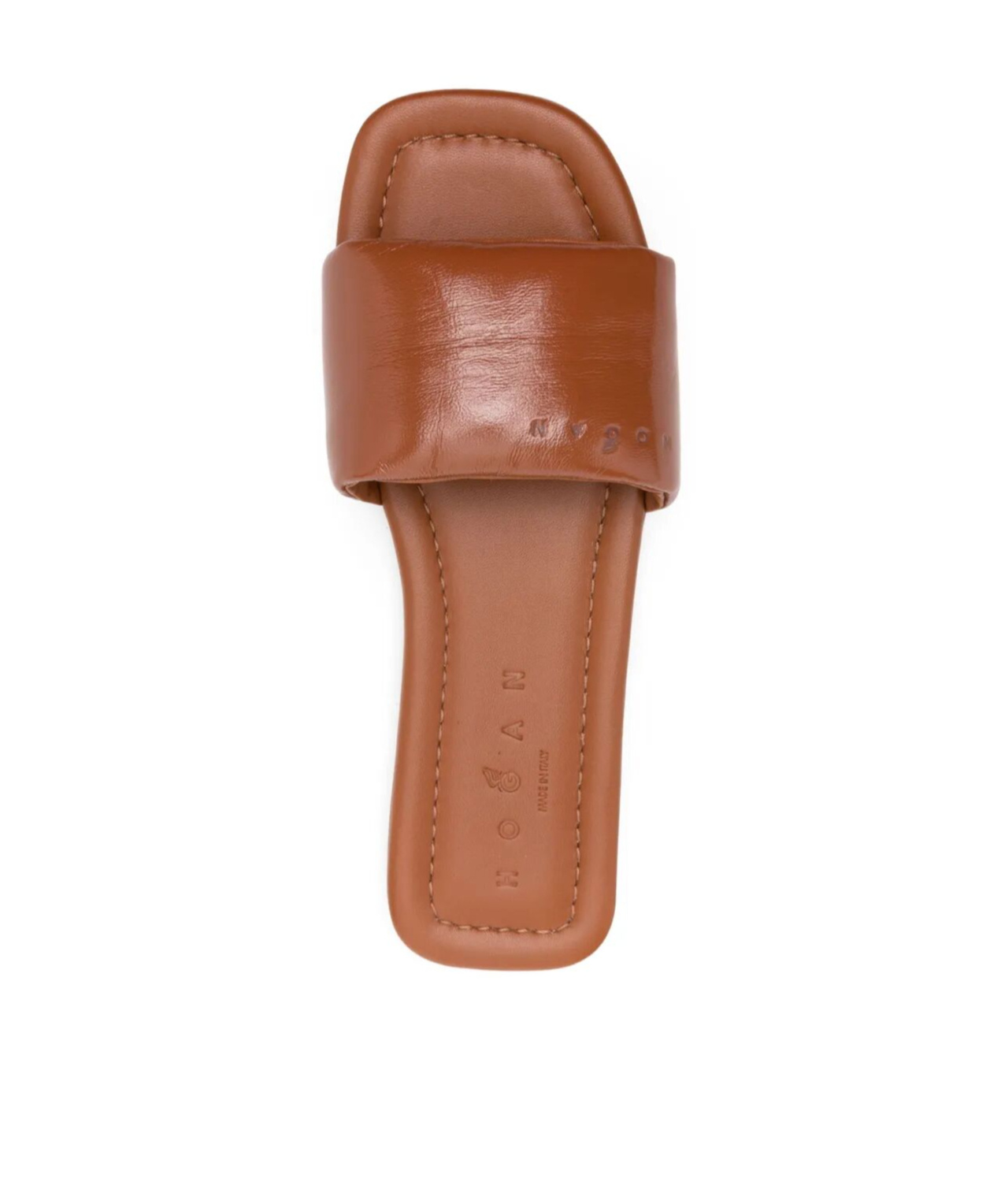 Hogan Slide Sandals In Leather In Brown