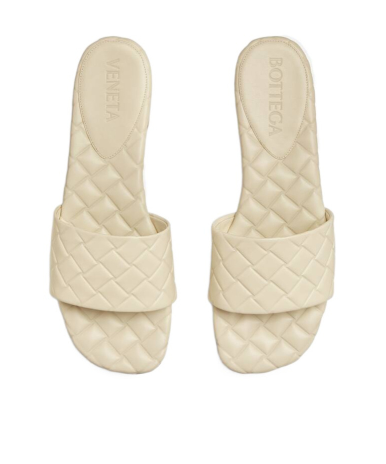 Shop Bottega Veneta Amy Woven Flat Slippers In Nude