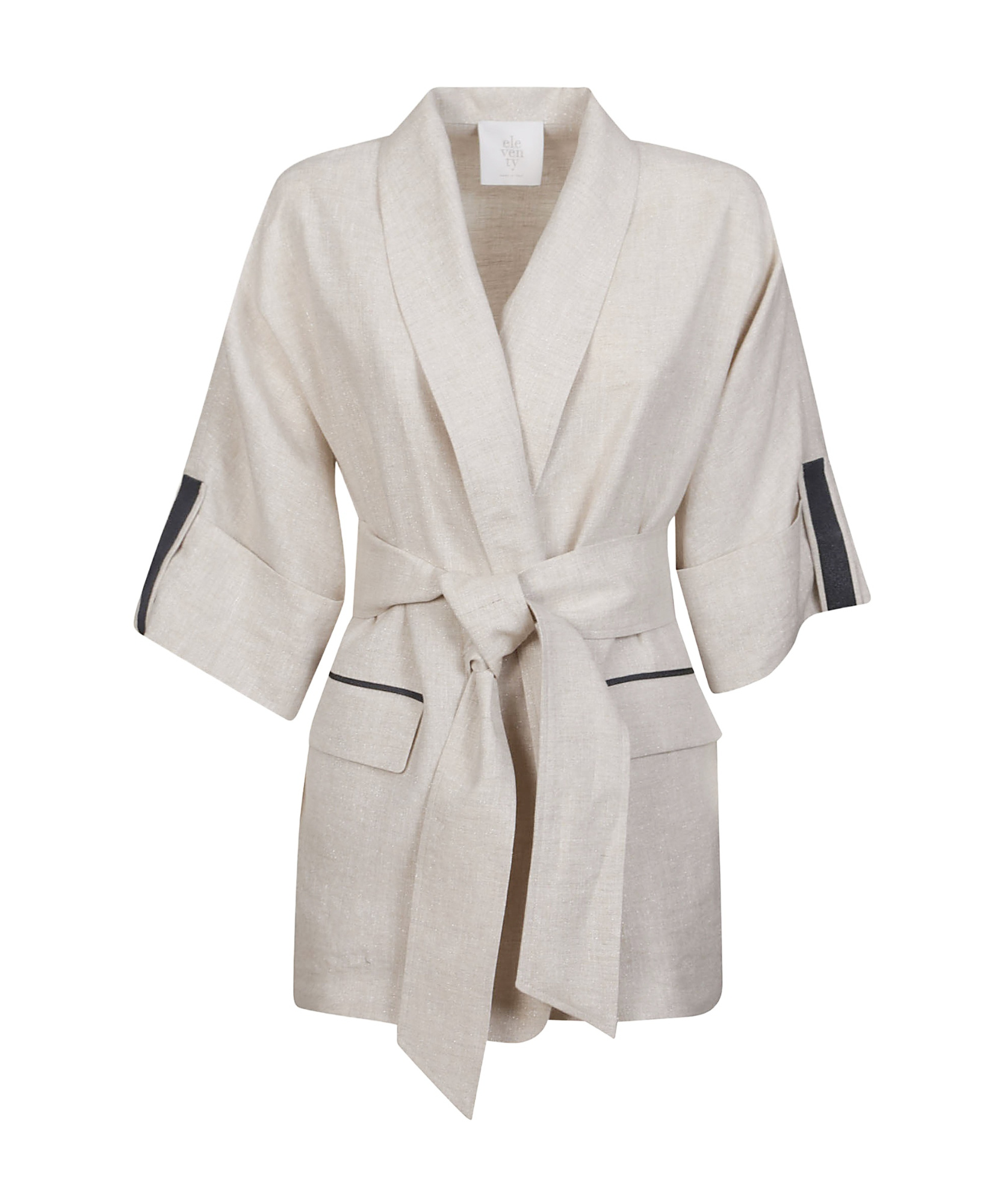 Eleventy Lace-up Casual Jacket In White