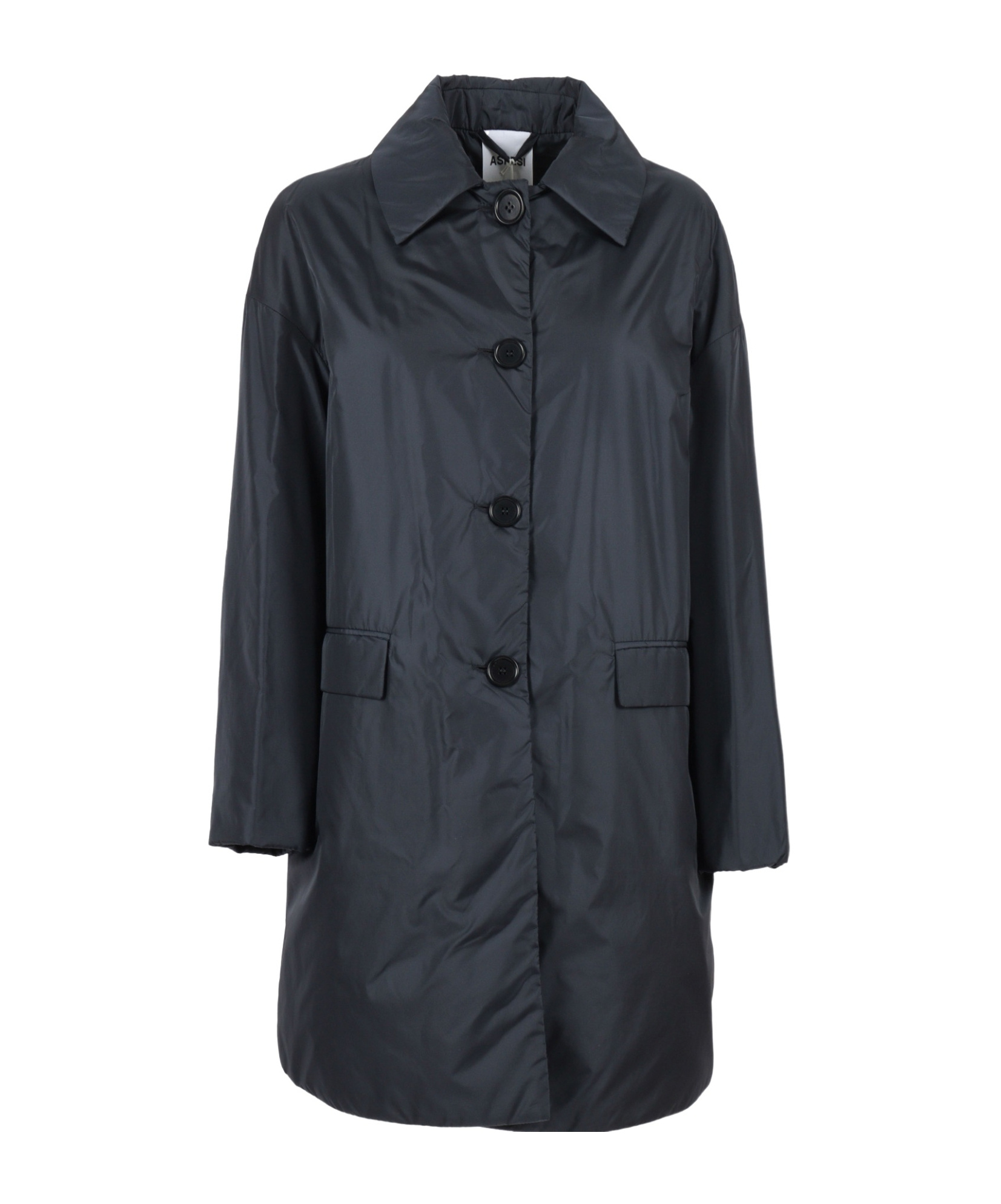Aspesi Single-breasted Trench Coat In Black