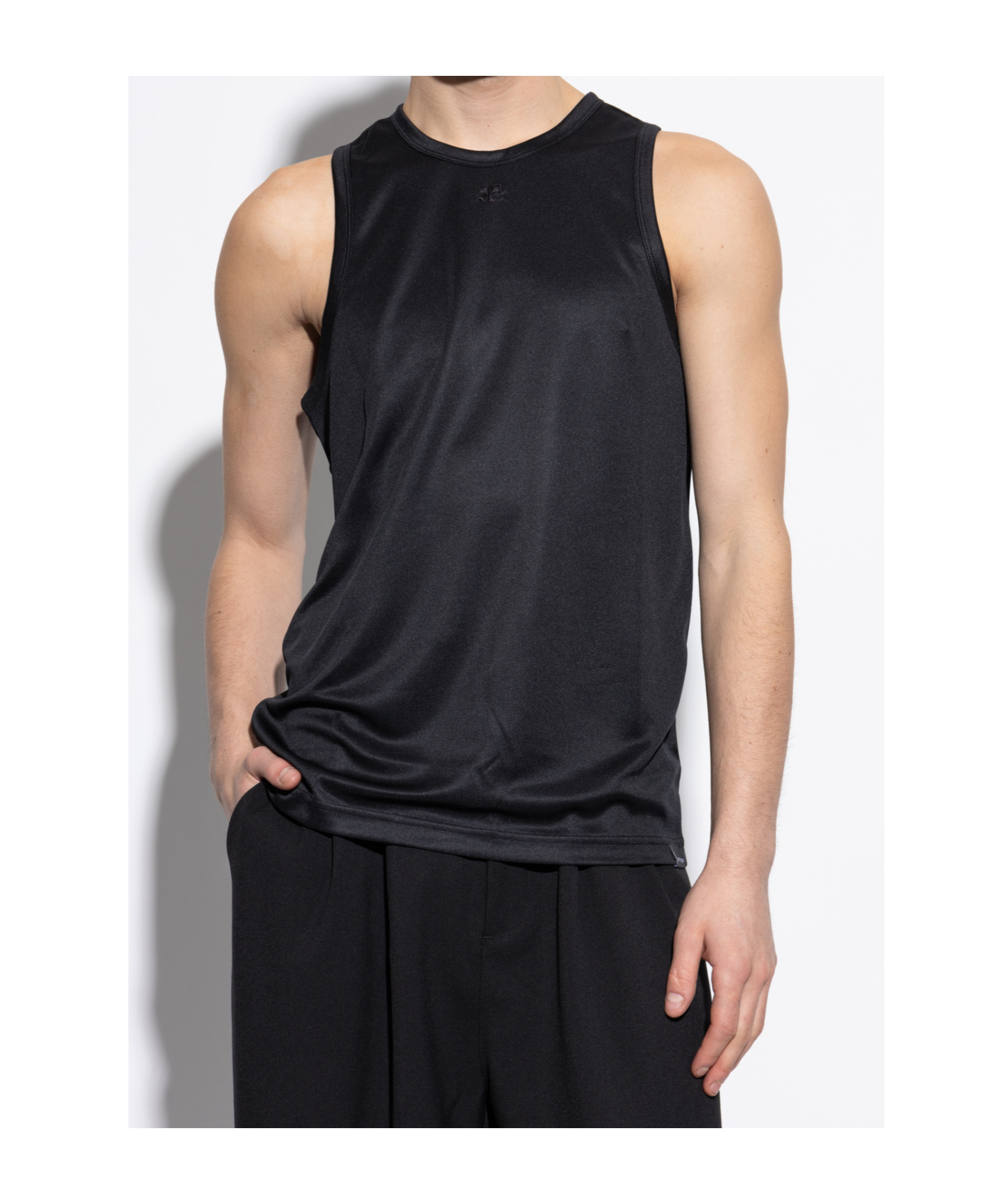 COURRÈGES COURRÈGES CREWNECK FOOTBALL TANK TOP