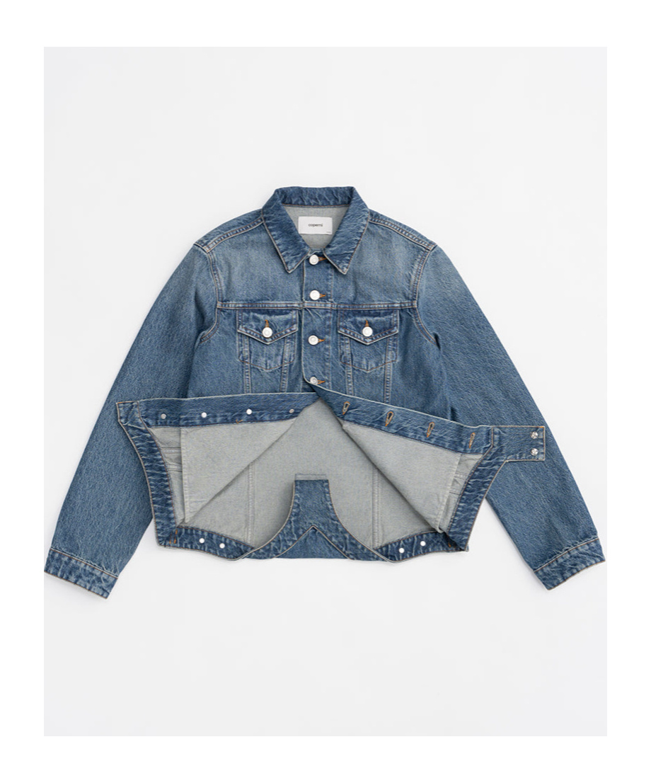 Coperni Tight-shaped Denim Jacket In Blue