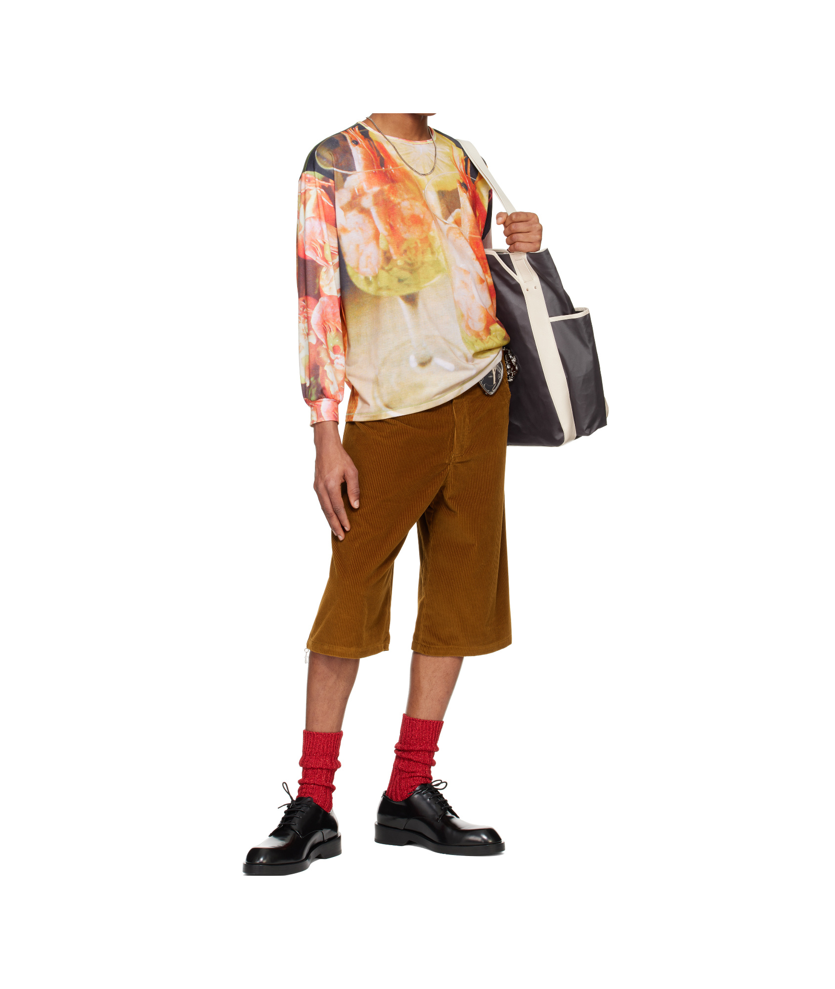 Chopova Lowena Multicolor Shrimp Cocktail Oversized Jersey T-shirt In Nude