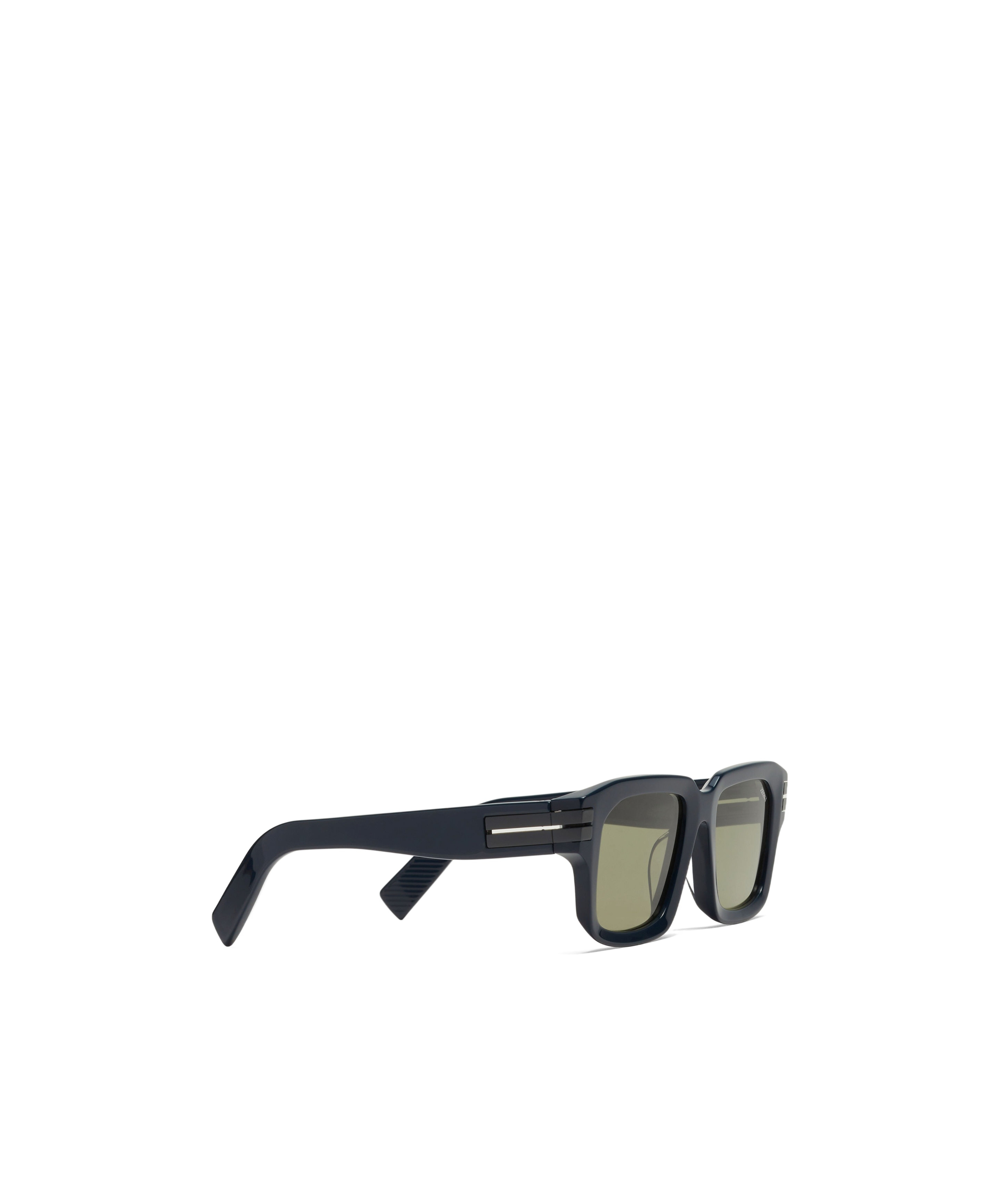 Zegna Lunettes De Soleil En Acétate Bleues In Black