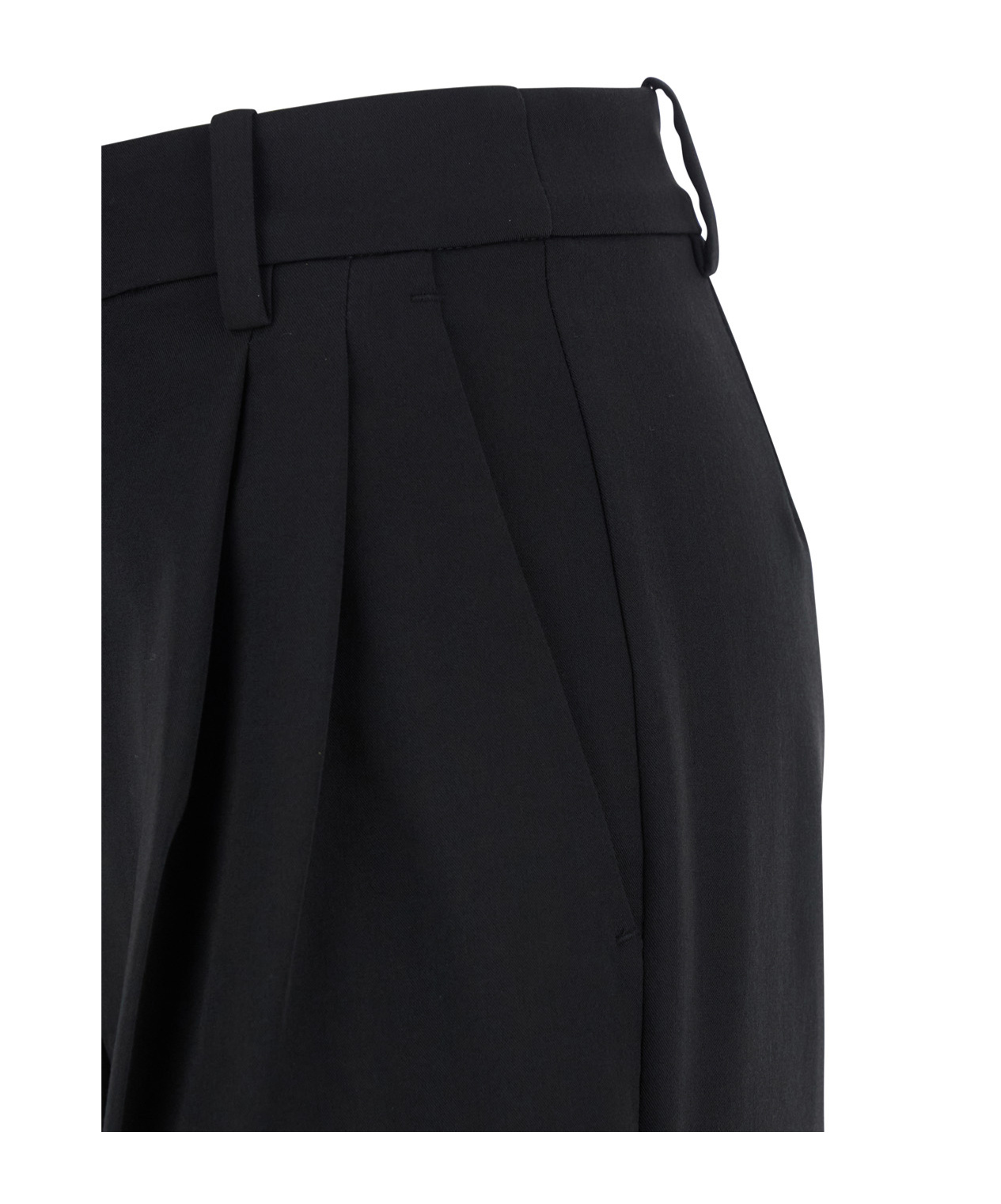 Pinko Black Tailored Trousers With Front Pleats In Cotton Woman In Black