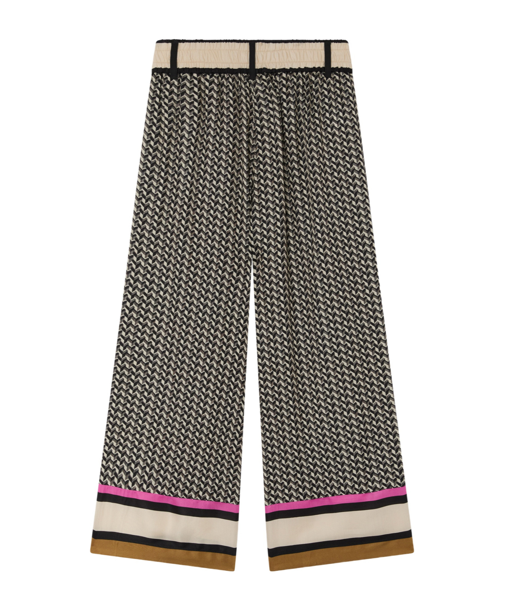 Pinko Twill High-waisted Trousers In Multi