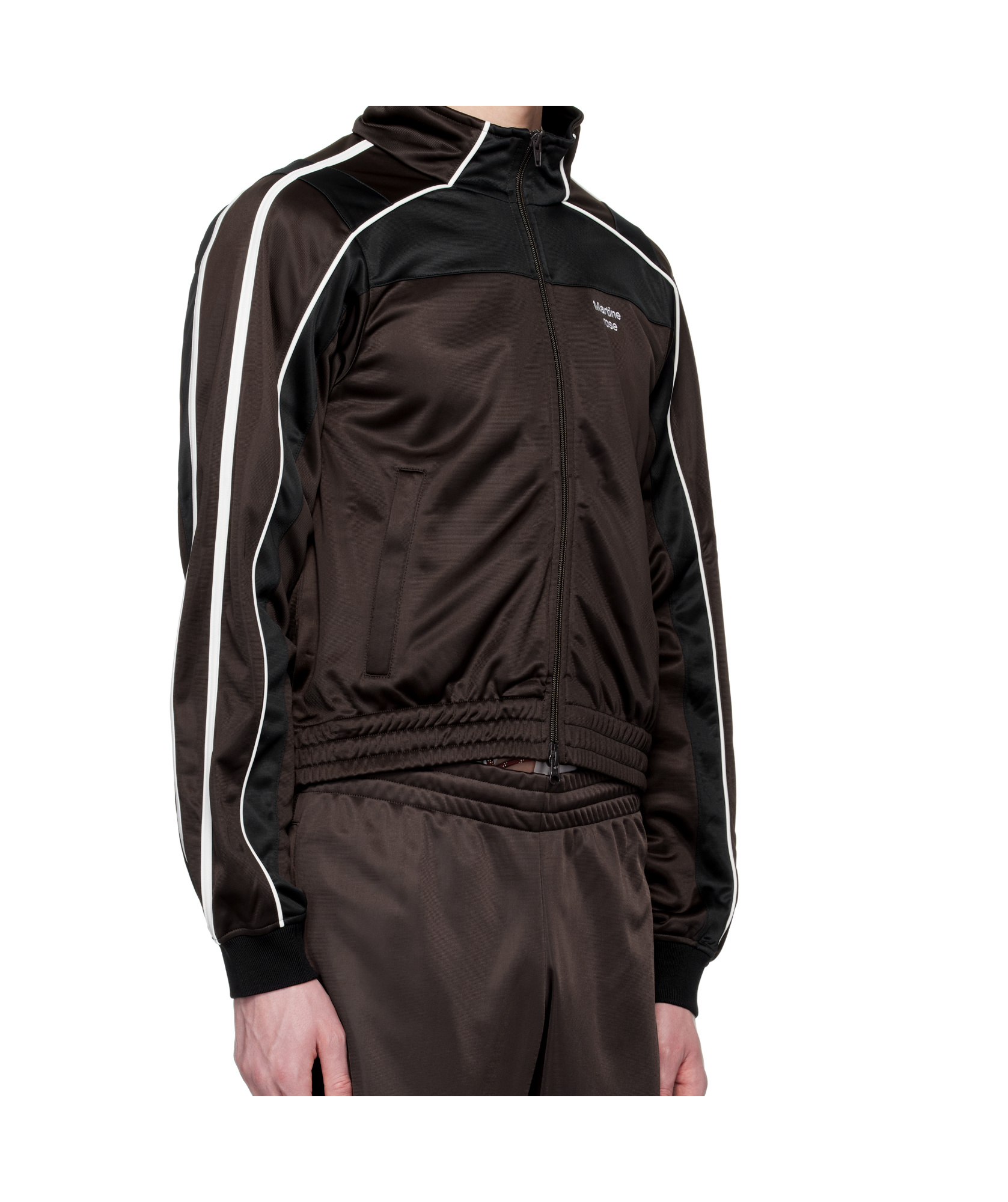 Shop Martine Rose Shrunken Track Jacket In Brown