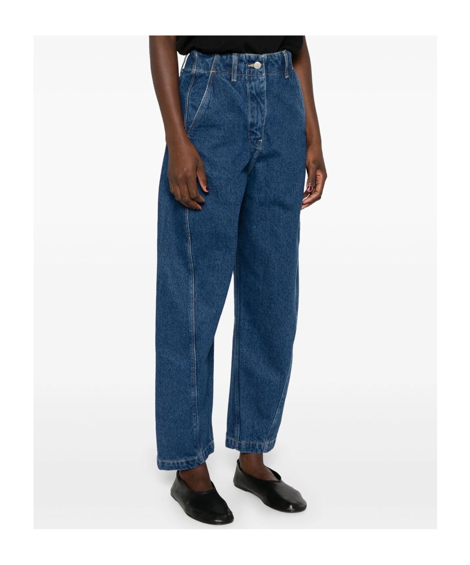 Studio Nicholson Denim Trousers With Belt Loops In Blue