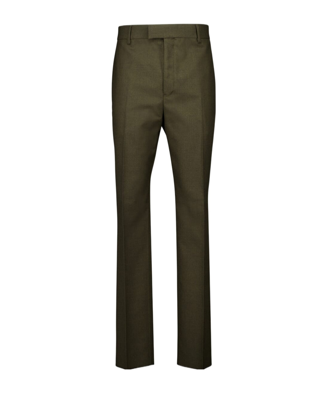 Ferragamo Belt-loop Wool Dress Trousers In Green