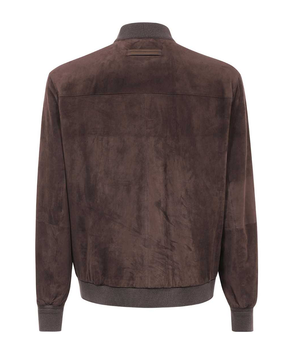Shop Zegna Long-sleeved Leather Jacket In Brown