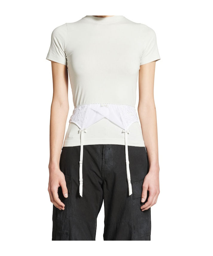 Balenciaga White Lingerie T-shirt In Off White