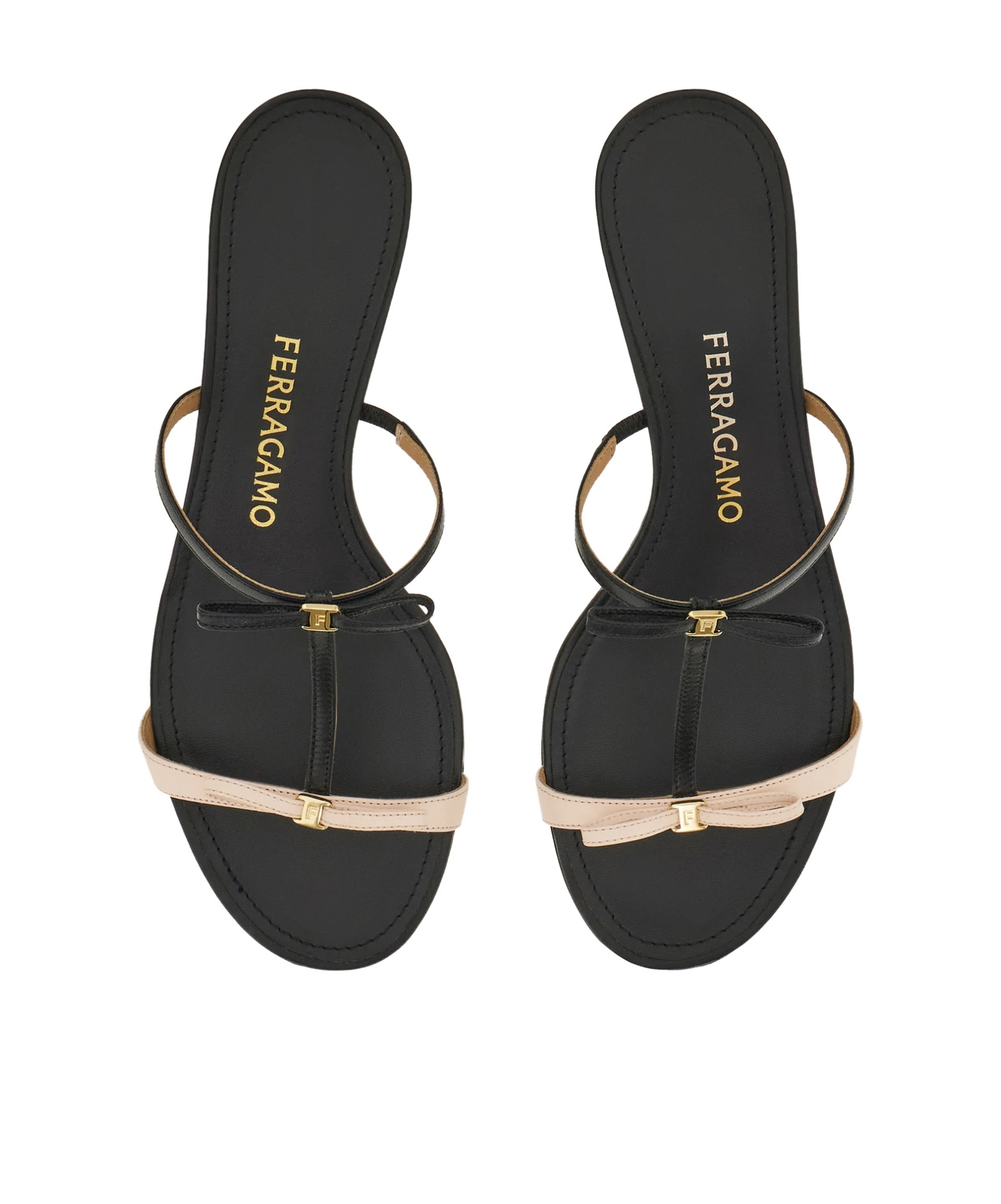 Ferragamo Strappy Kitten-heel Sandals In Black