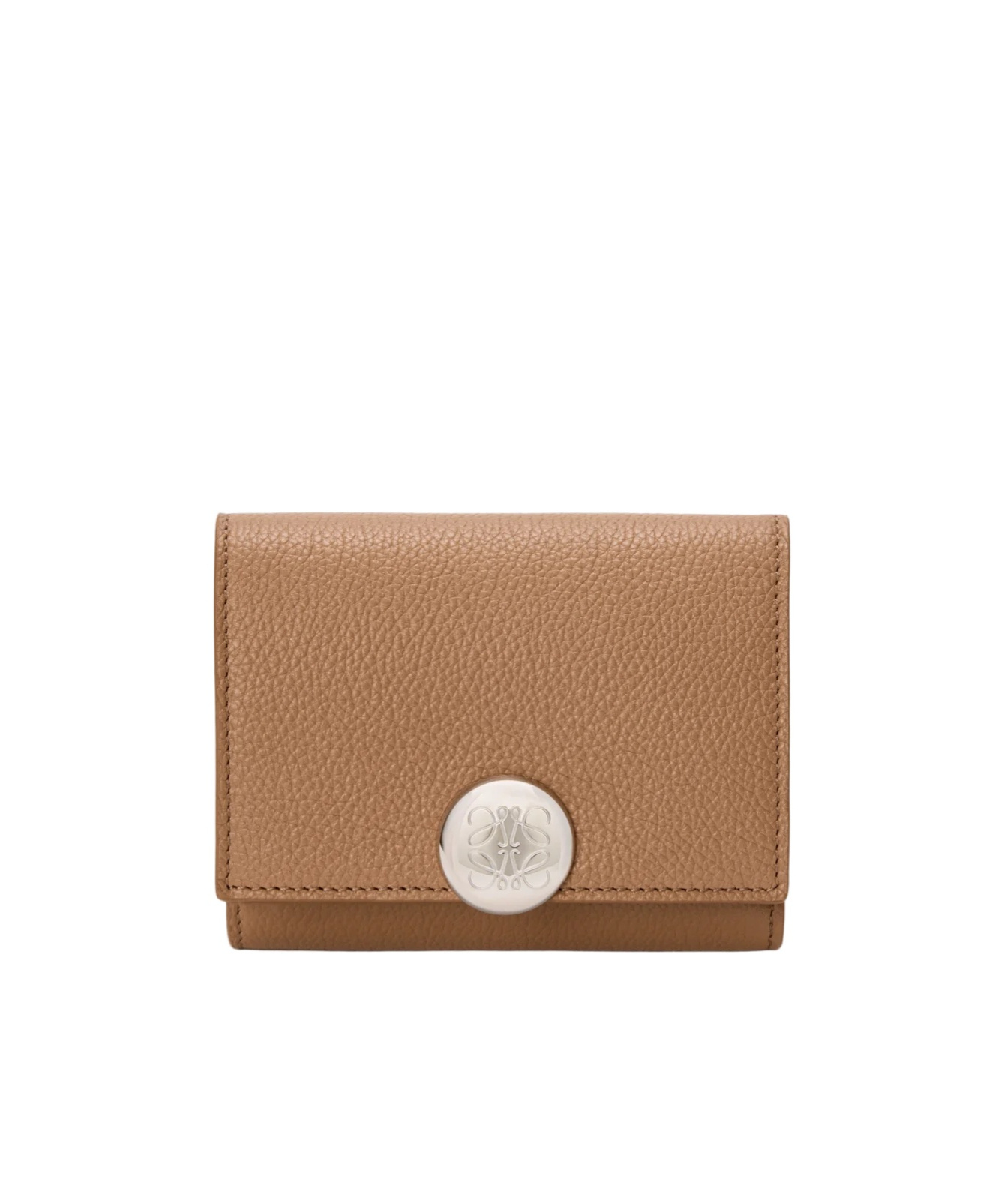 Loewe Pebble Trifold Wallet In Pebble Grain Calfskin In Brown