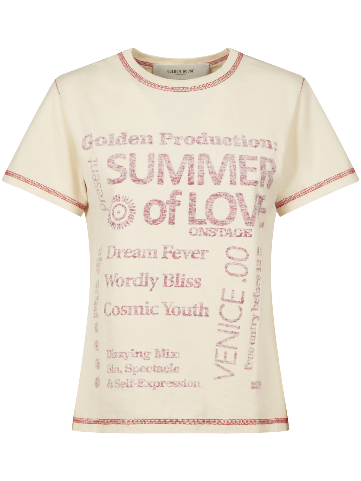 Golden Goose Journey-print Gauze Jersey Short-sleeve T-shirt In White