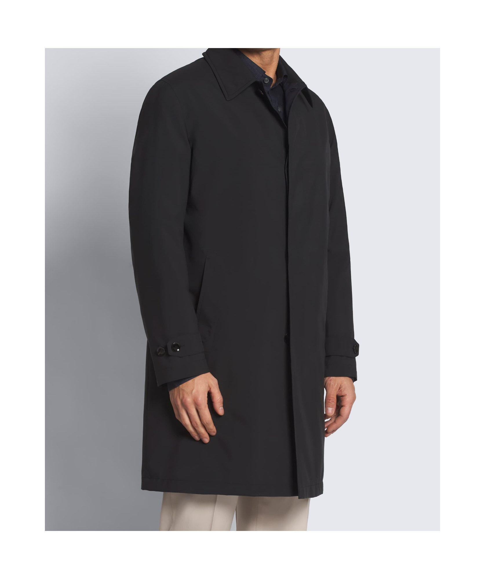 Brioni Performa Button-up Coat In Midnight Blue