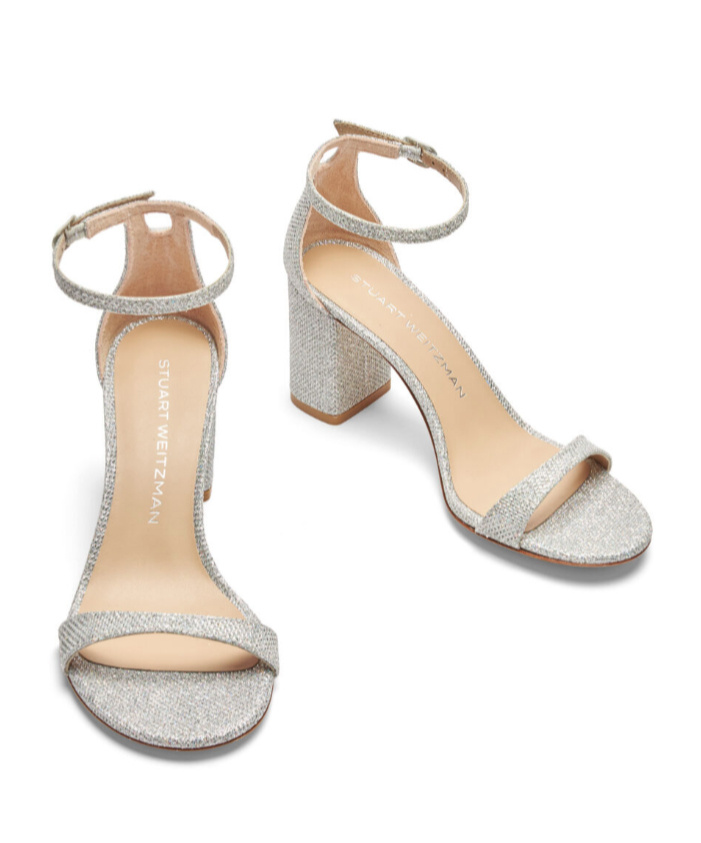 Stuart Weitzman Round-headed High-heeled Sandals In Gray