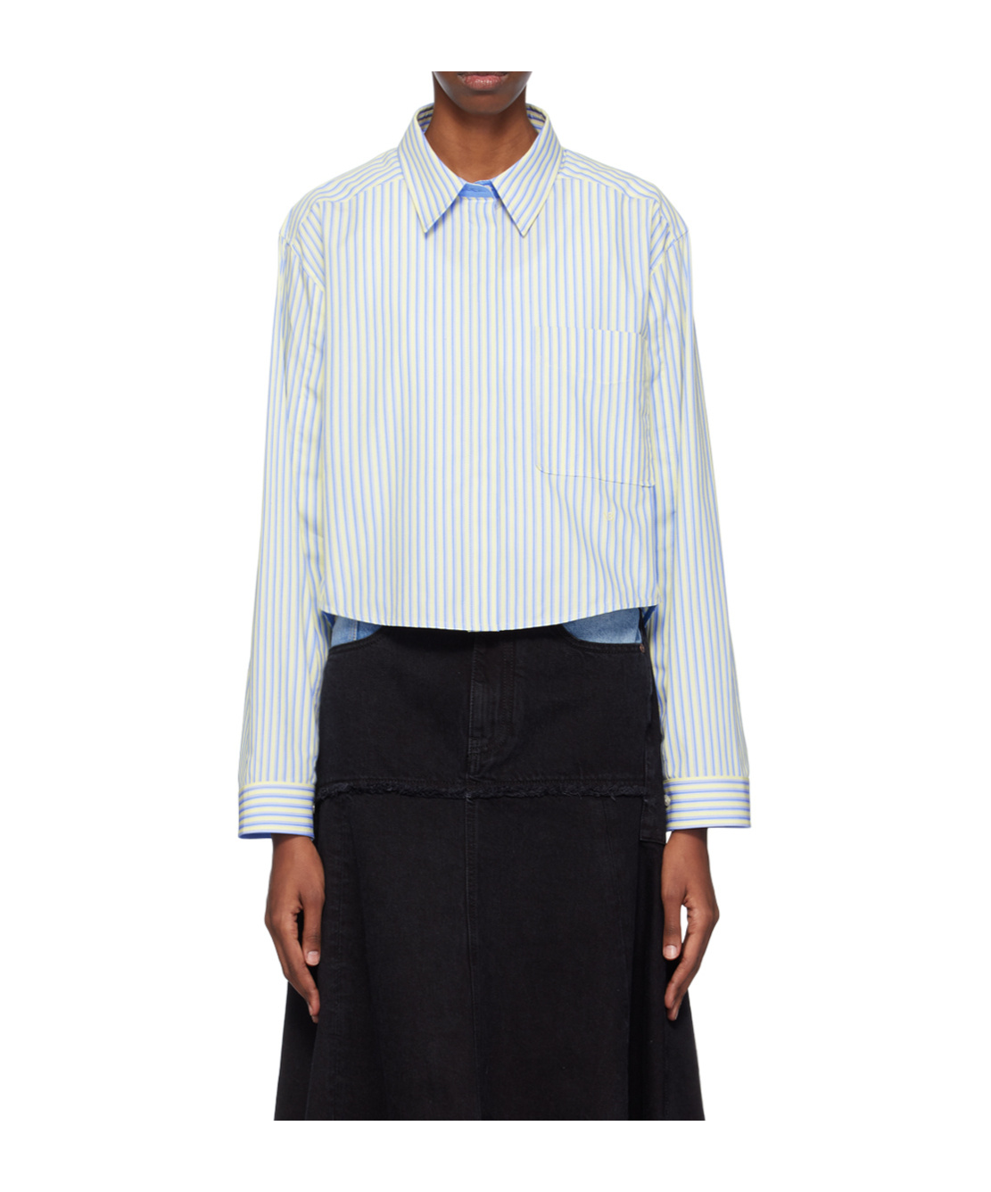 Shop Victoria Beckham Stripe Detail Shirt In Black