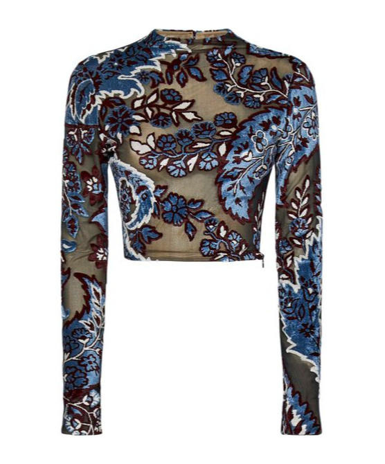 Etro Printed Crop Top In Multicolor