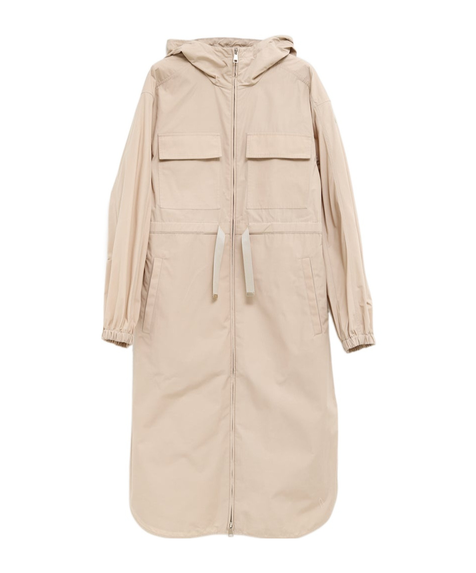 Moncler Hooded Parka In Nude