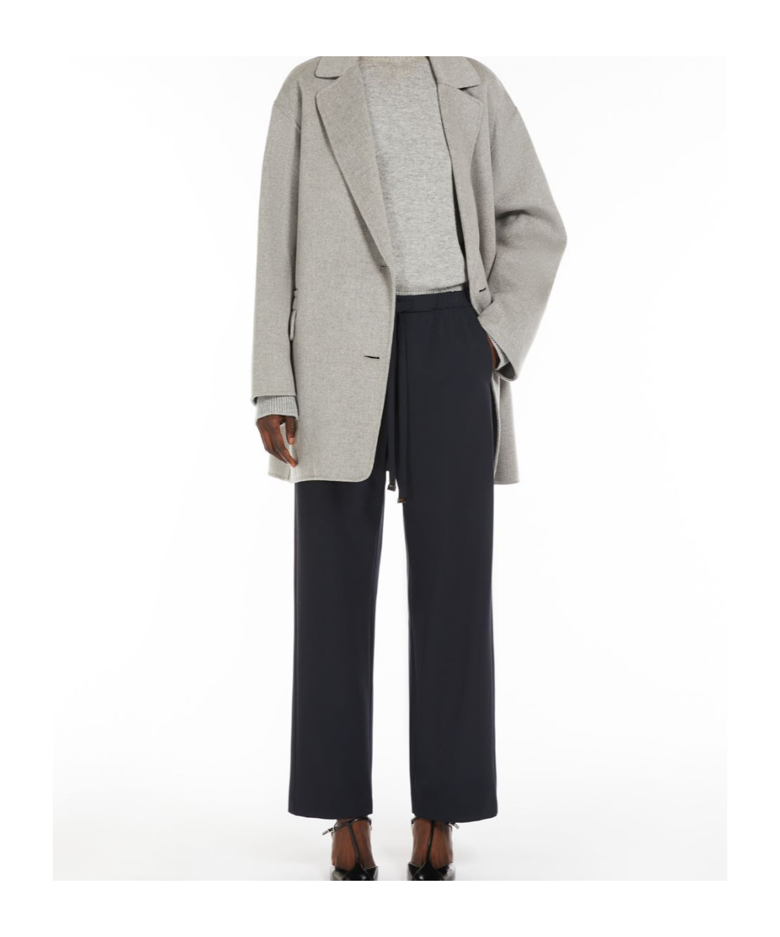 Shop Max Mara Wool Joggers In Black