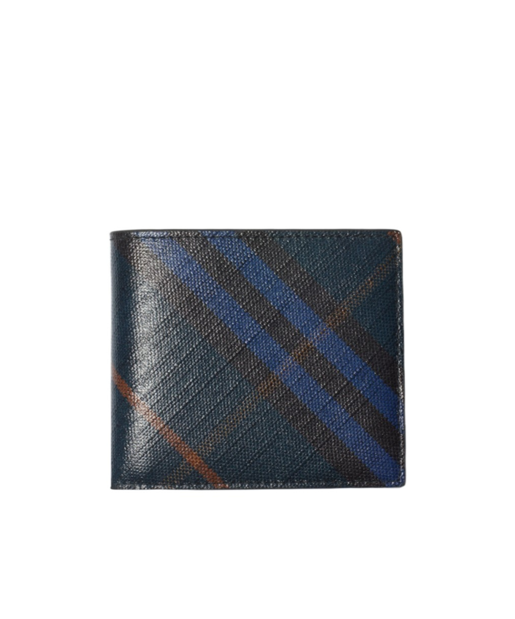 Burberry Check Slim Bifold Wallet In Black