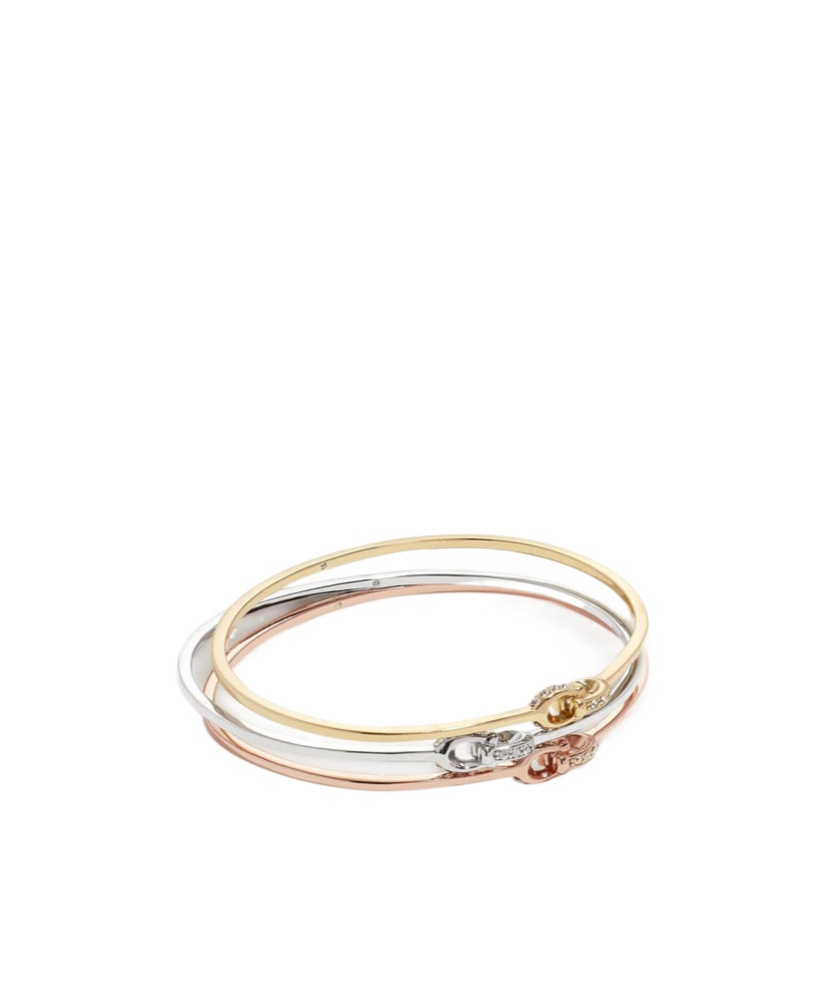 COACH INTERLOCKING SIGNATURE C STONE BANGLE BRACELET SET