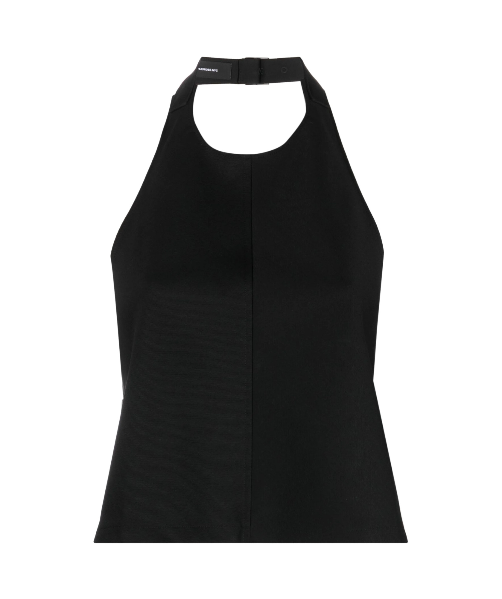Wardrobe.nyc Buckle Halterneck Open Back Sleeveless Top