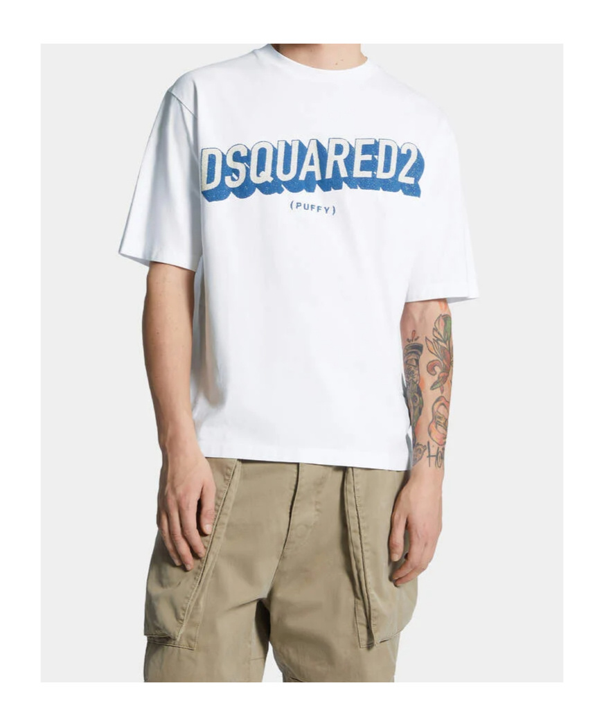 Dsquared2 Graphic Logo Oversized T-shirt In White