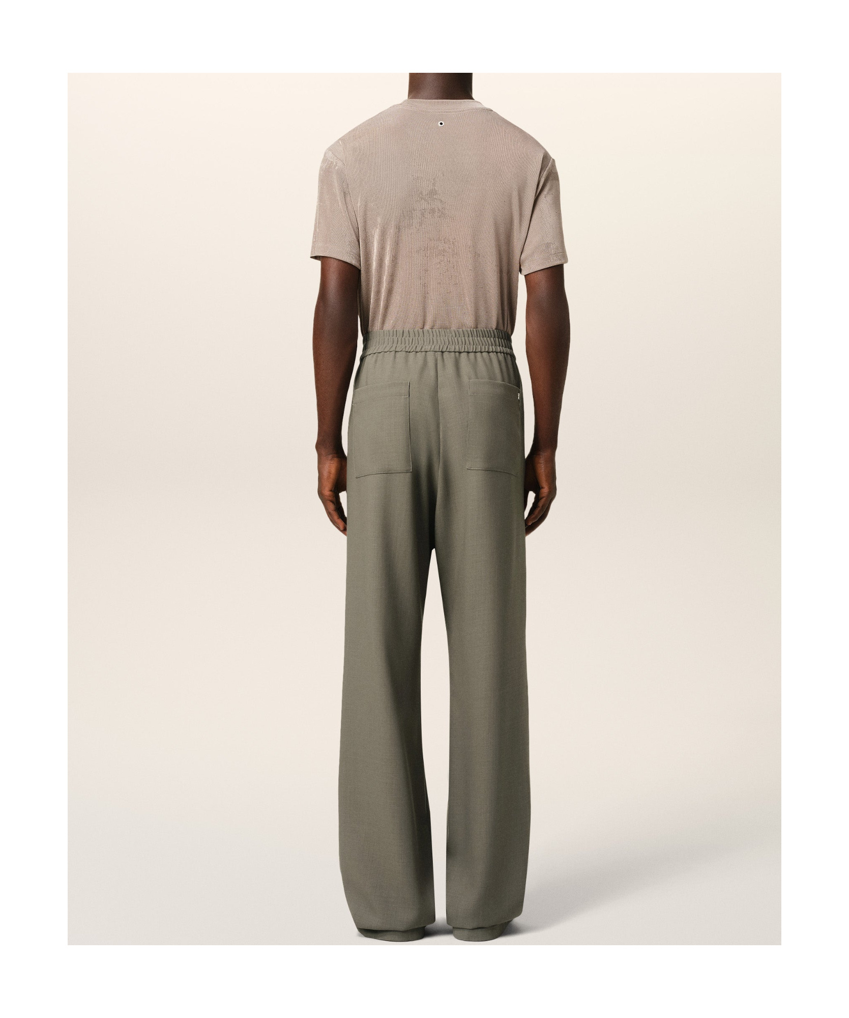Shop Ami Alexandre Mattiussi Ami Straight Fit Elasticated Trousers In Green