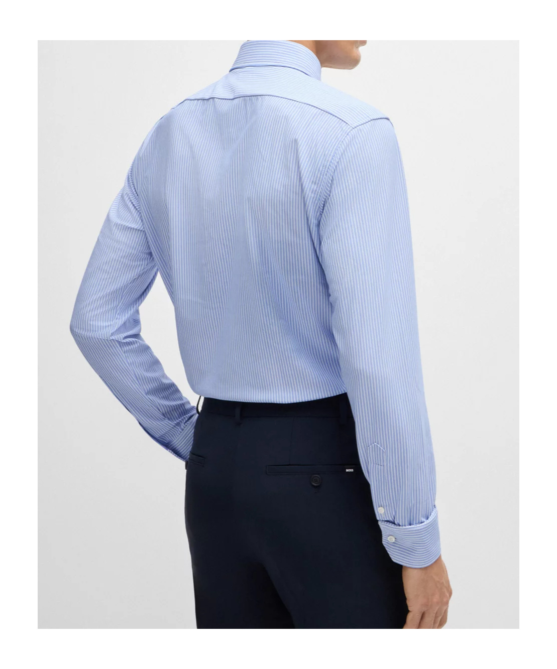 Hugo Boss Regular-fit Shirt In Striped Performance Material In Multi