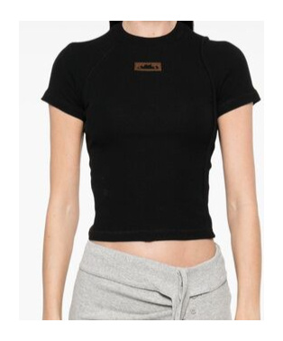 Ottolinger Open-necked Black Shirt In Black