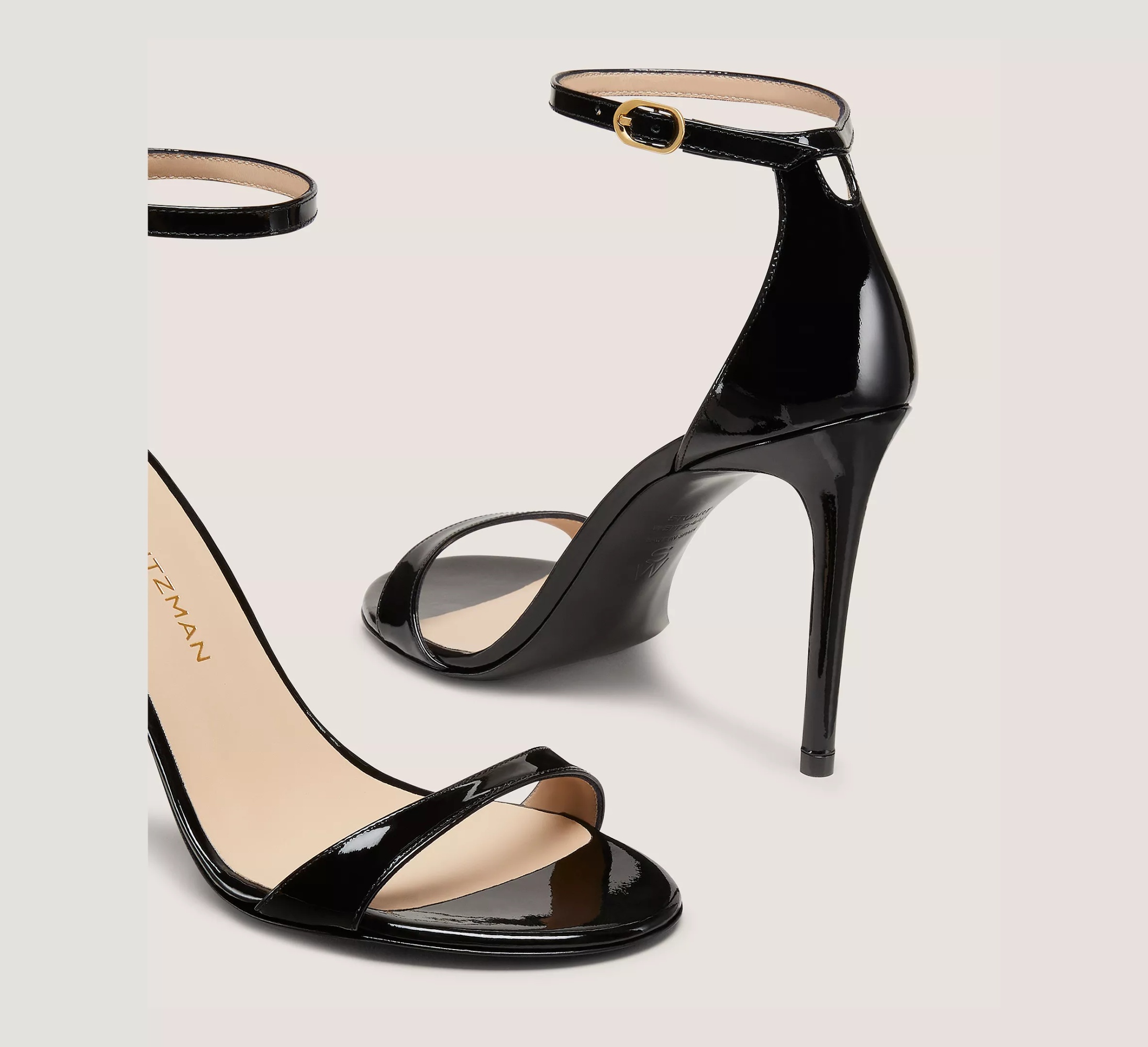STUART WEITZMAN ROUND-HEADED HIGH-HEELED SANDALS