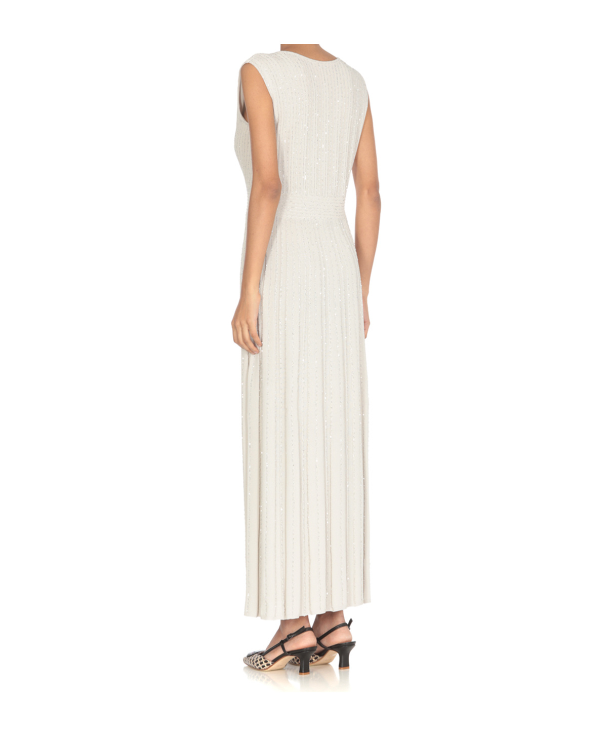D Exterior Dress With Paillettes In Neutral