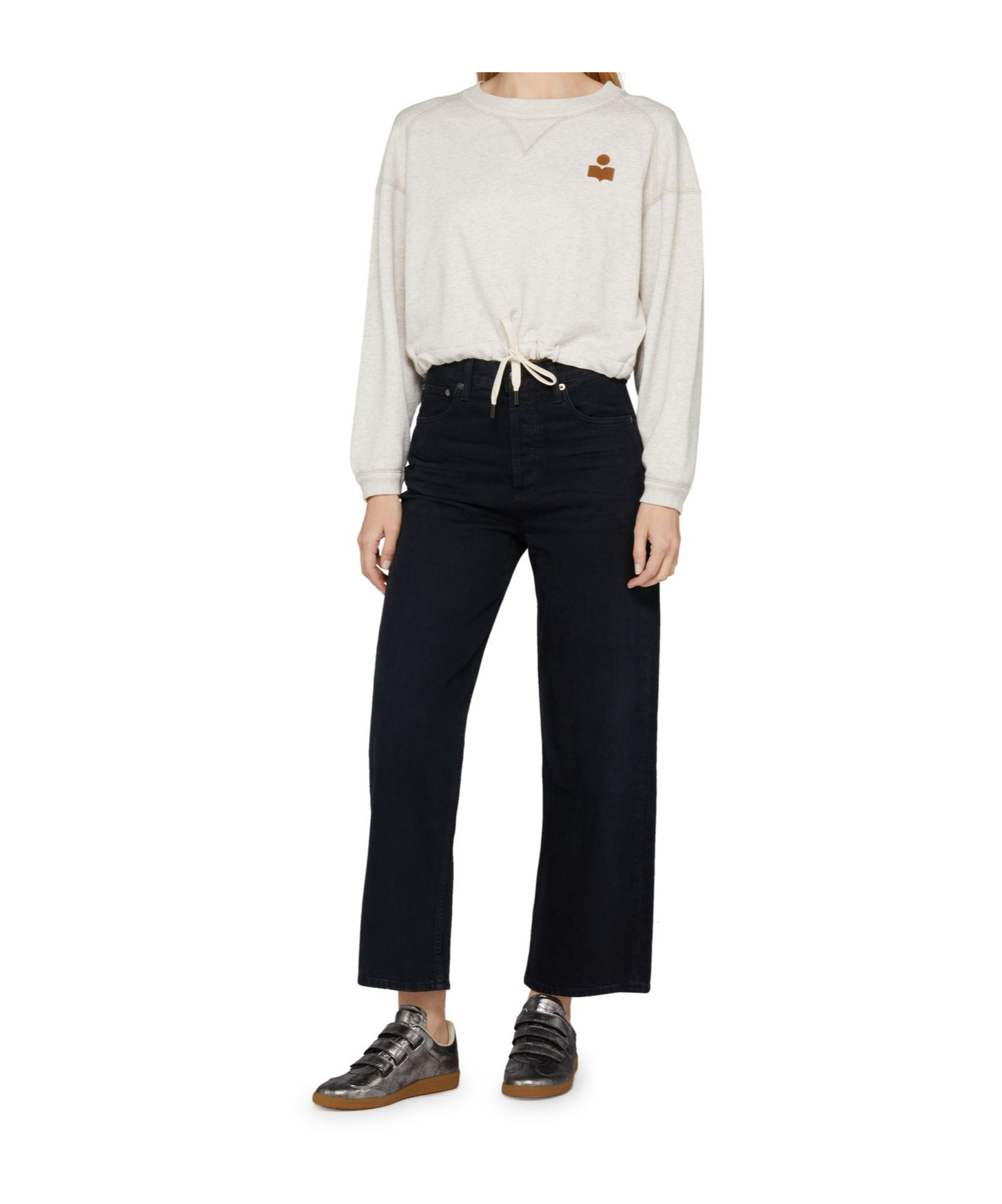 Isabel Marant Étoile Margo Cropped Hoodie In Natural Color/camel Color