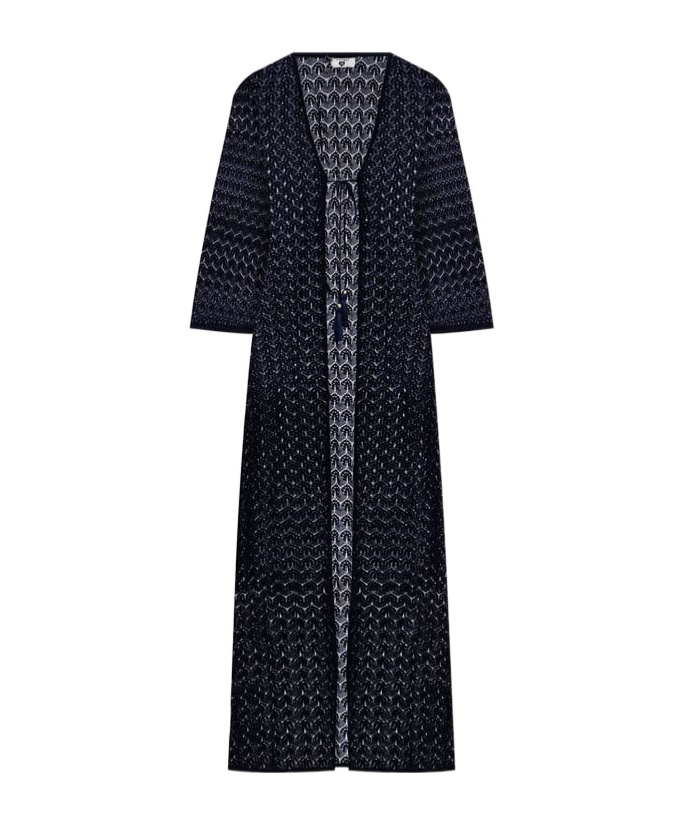 Twinset Open Knit Beach Dress In Black