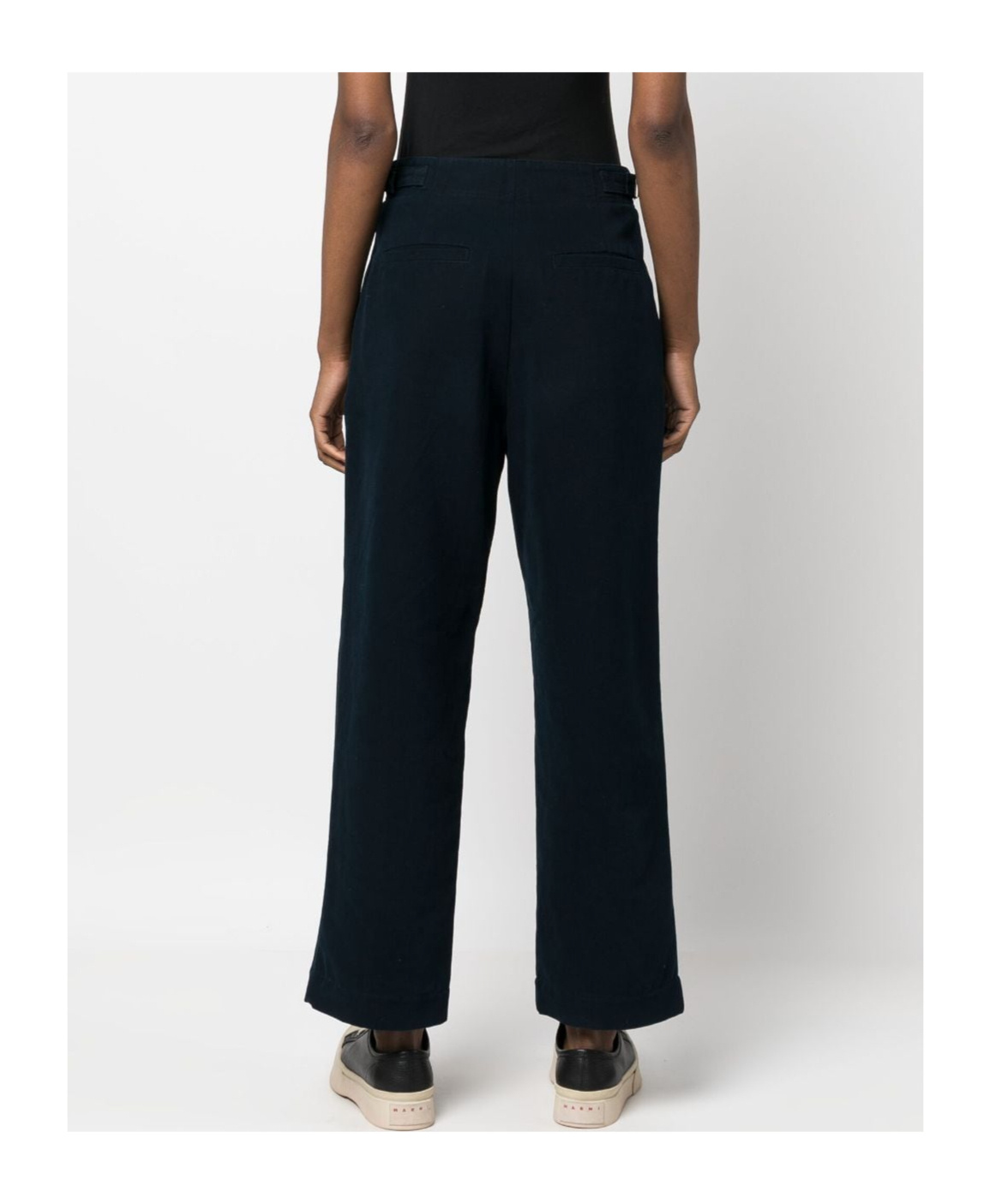 Apc Pleat-detail Wide-leg Cotton Trousers In Black