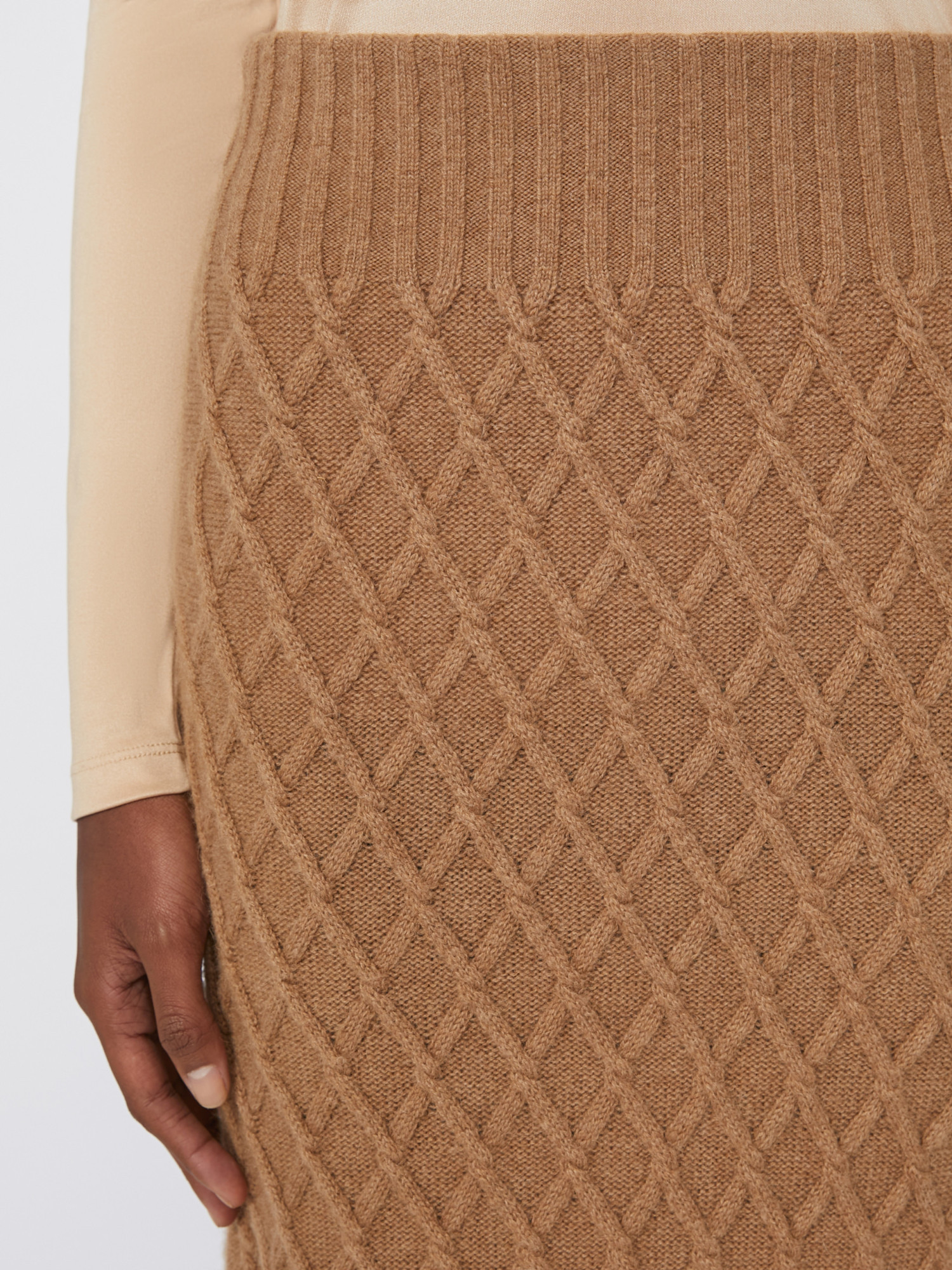 Max Mara Po Knitted Skirt Camel In Brown