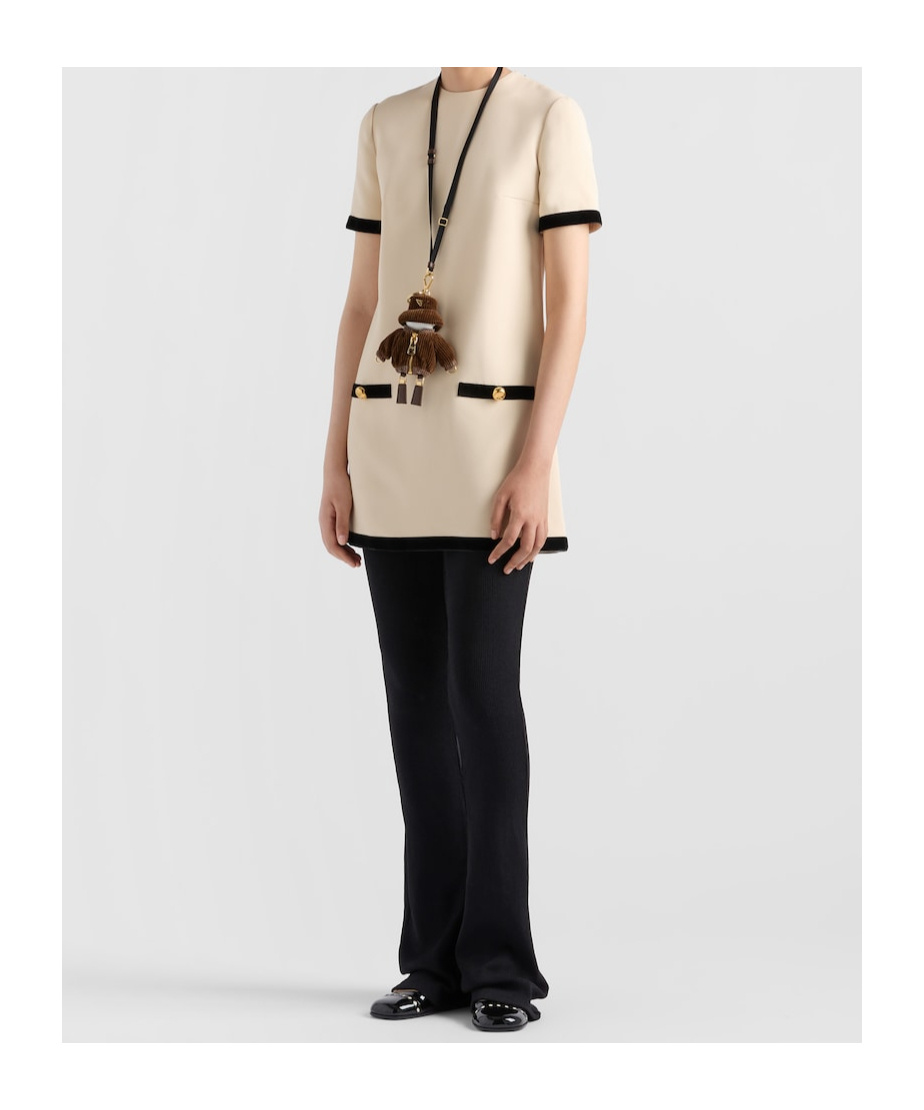 Shop Prada Sablè Mini Dress In Nude