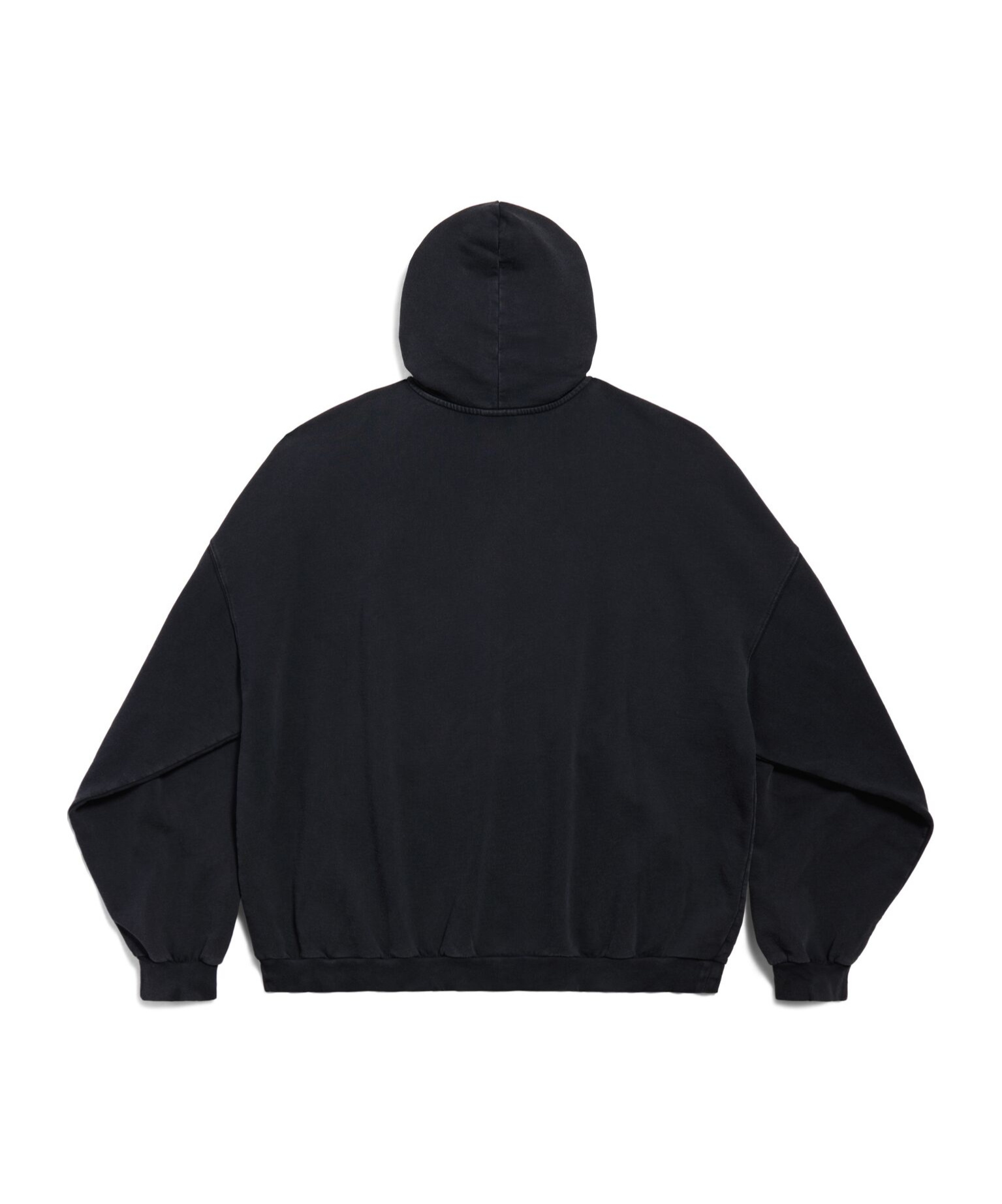 Balenciaga Large Fit Graphic Hoodie In Black