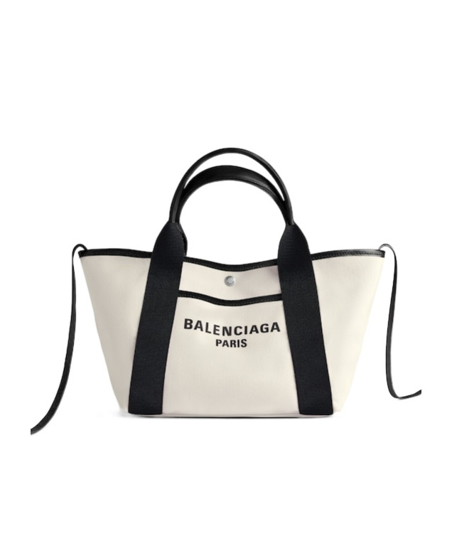 Balenciaga Blackwhite Biarritz S Shopping Bag In White