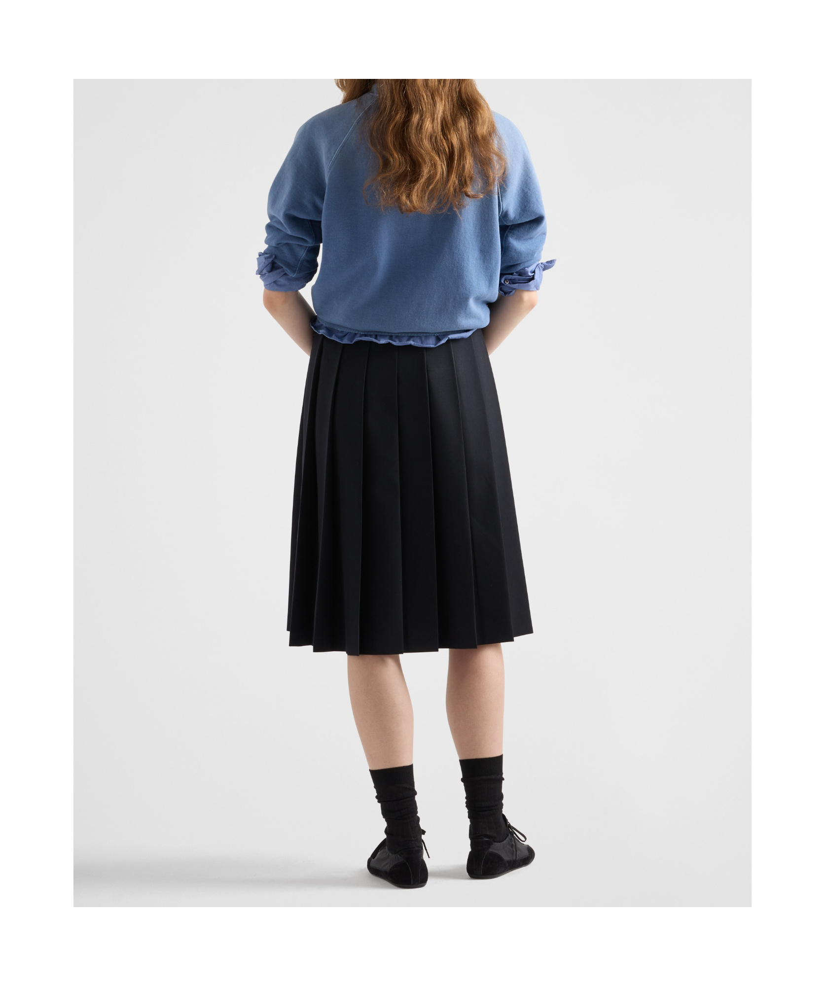 Prada Round-neck Sweater In Blue