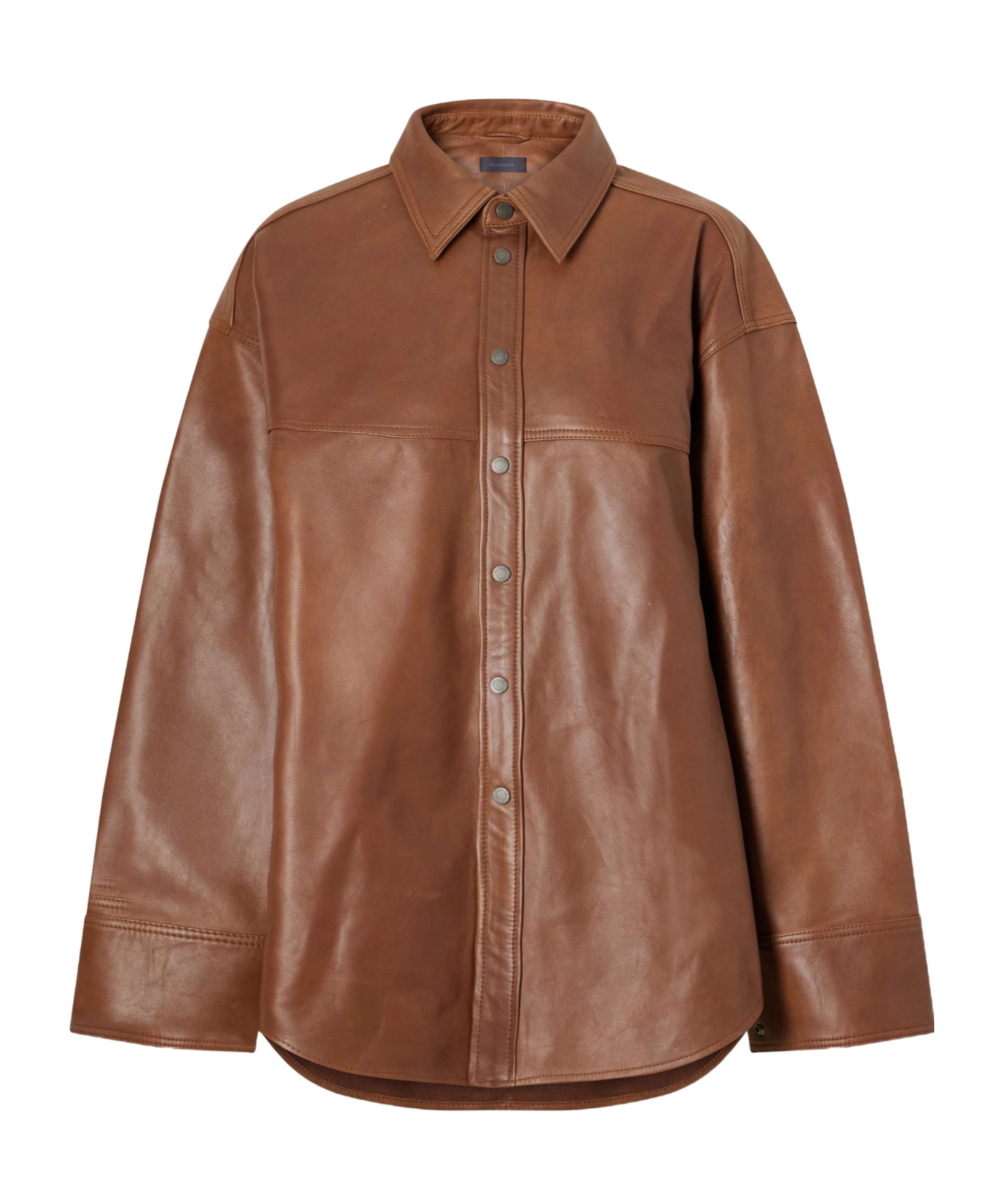 Haikure Victoria Leather Shirt In Brown