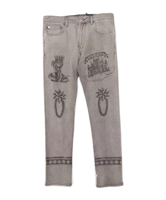 Moschino Belt-loop Jeans In Gray