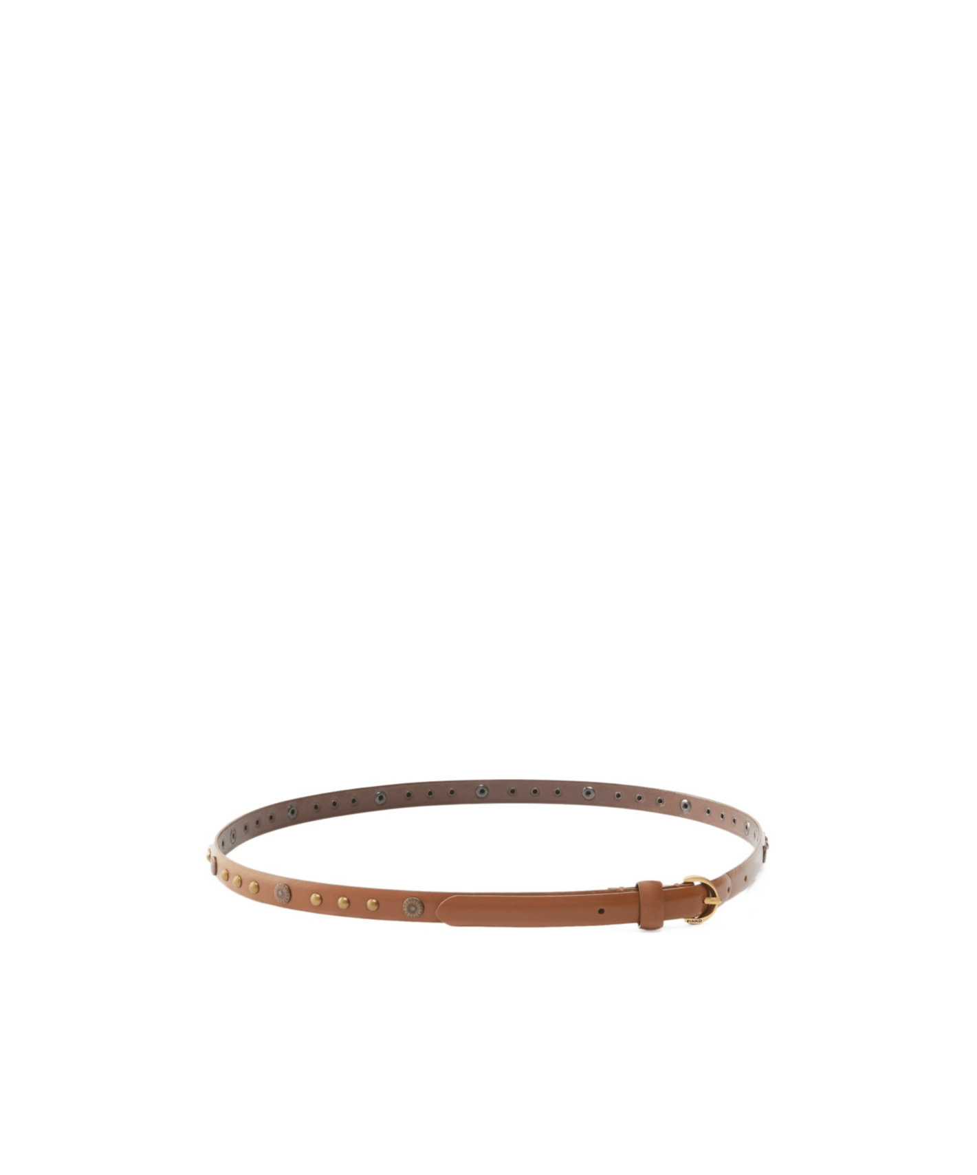 Pinko Studded Leather Belt In Blue