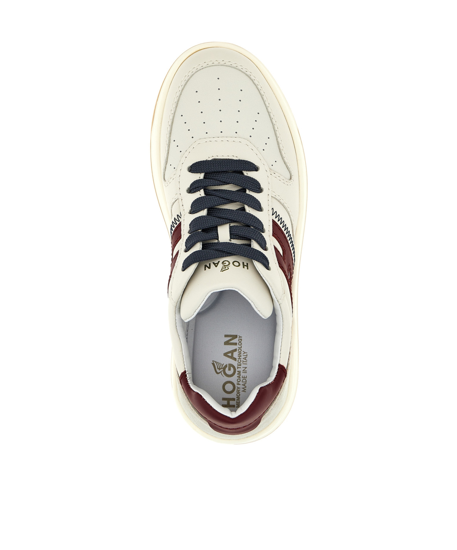 Hogan Retro-inspired Leather Sneakers With Memory Foam In White
