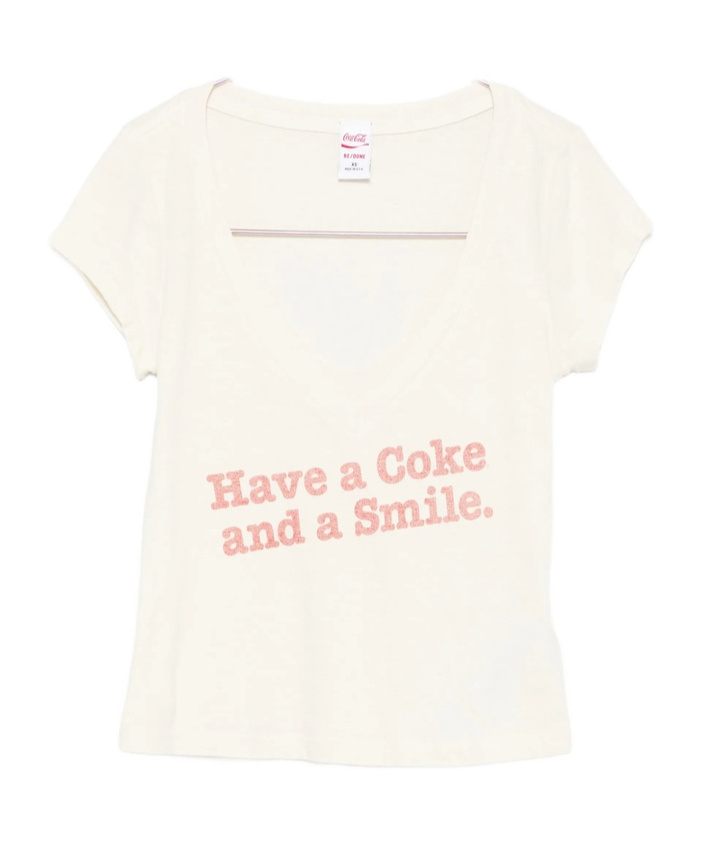 Re/done V-neck T-shirt In White