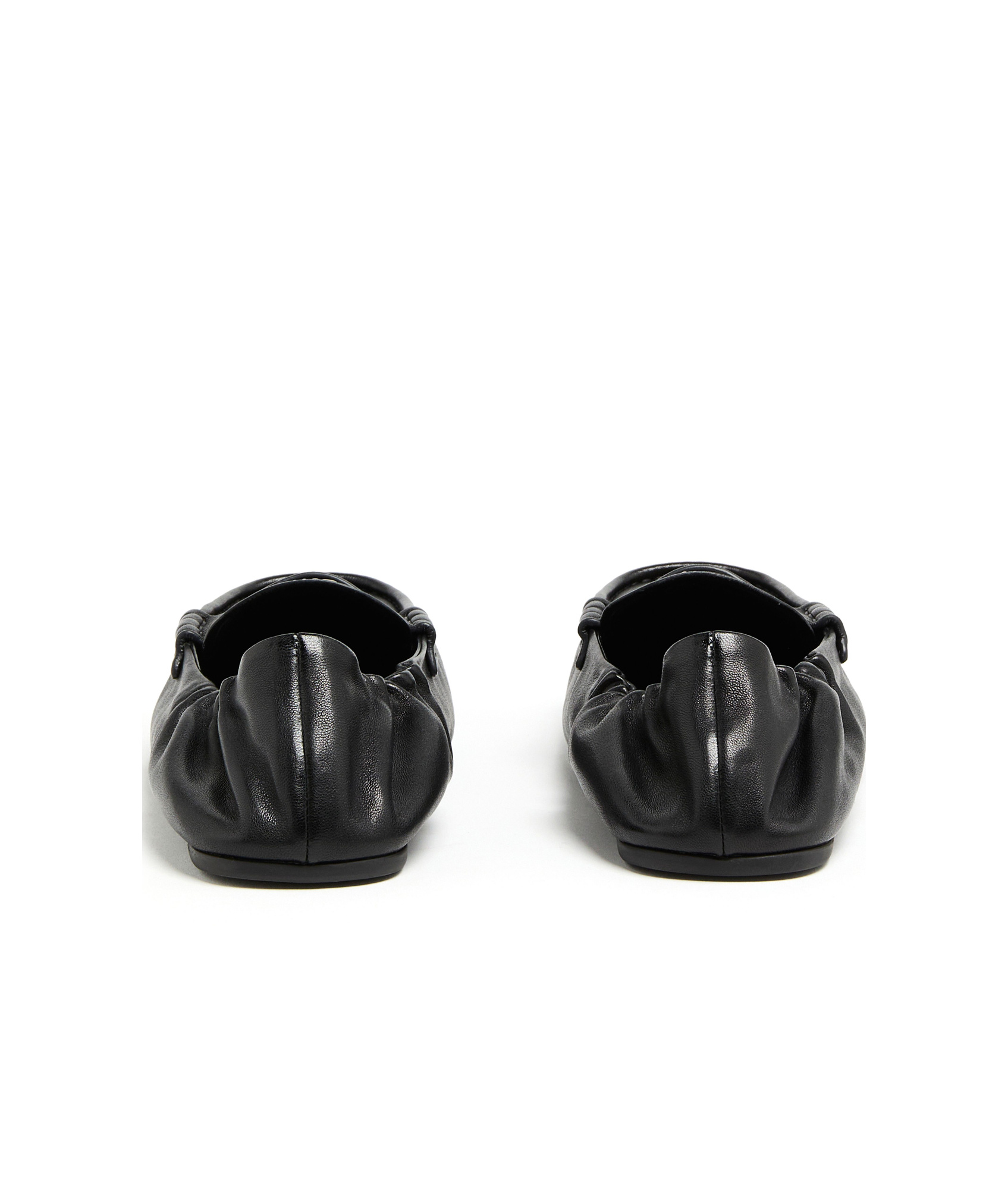 Shop Miu Miu Round Head Loafer Shoes In Black