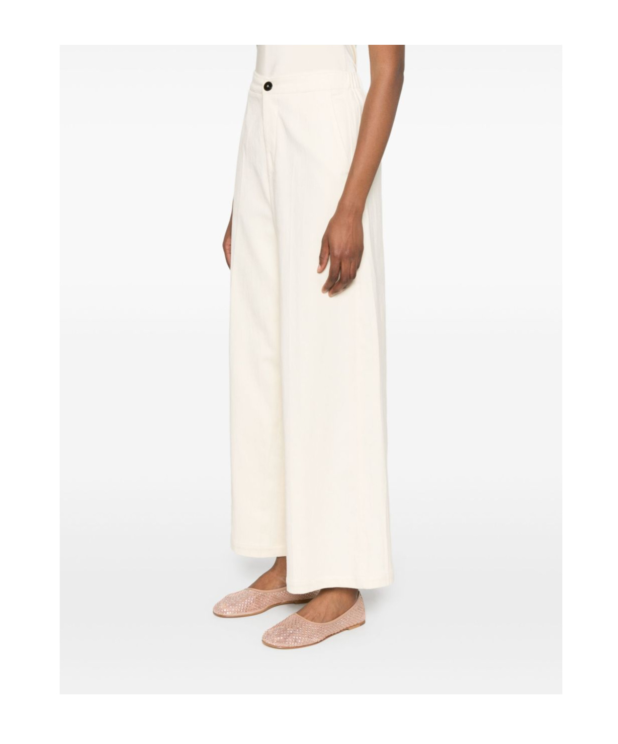 Forte Forte High-waisted Cropped Wide-leg Trousers In Pink