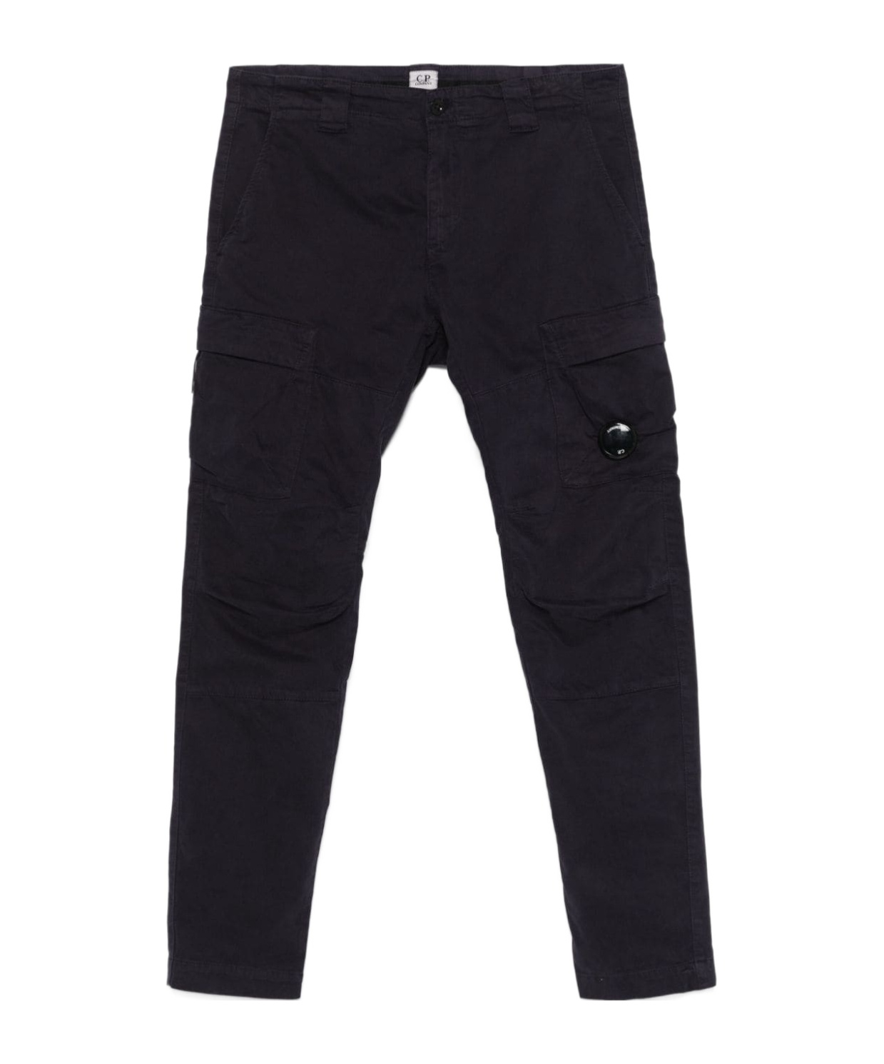 C.p. Company Lens Tapered-leg Cargo Trousers In Black